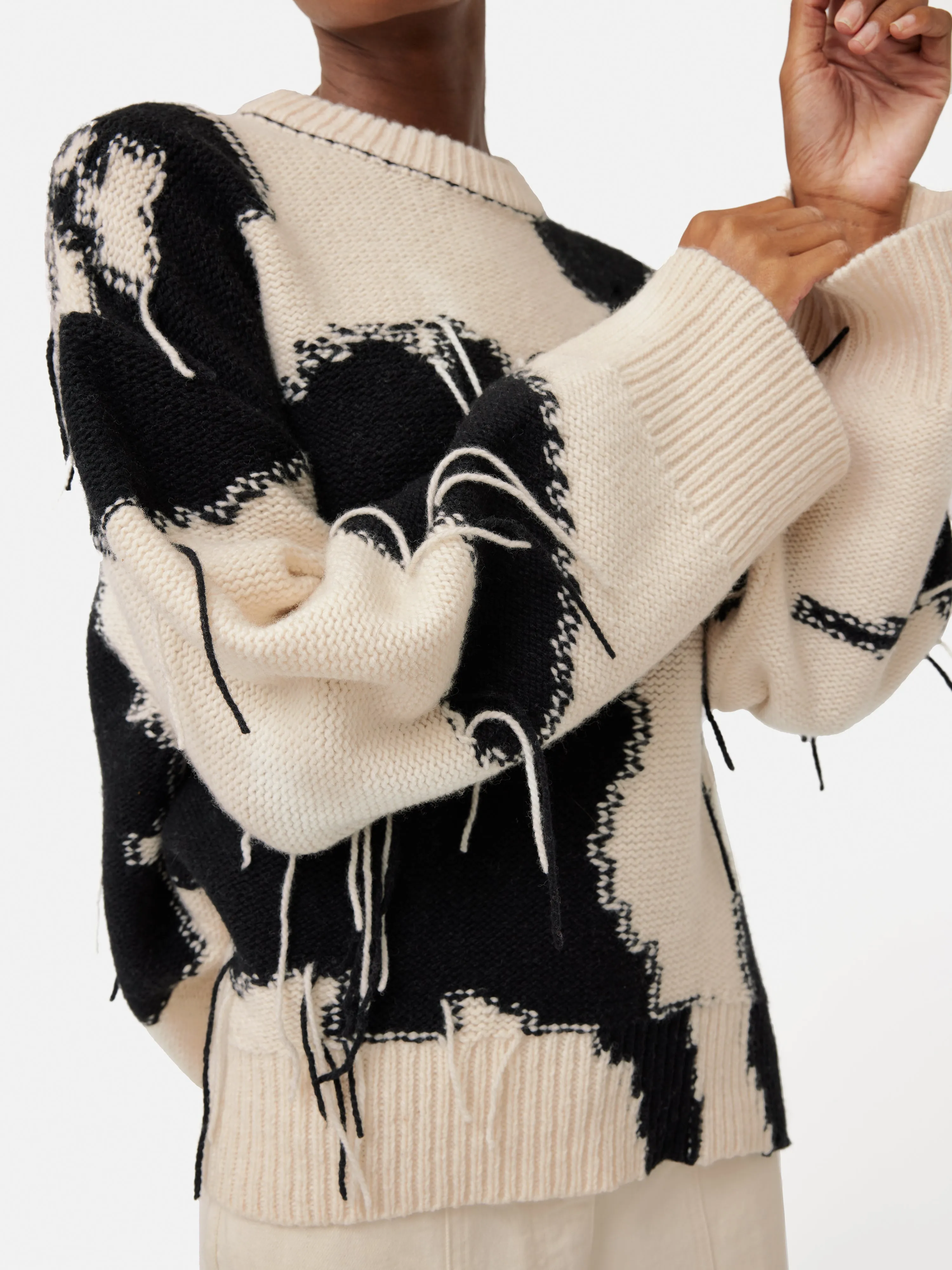 Floral Intarsia Jumper | Monochrome sold by Jigsaw product image thumbnail 4