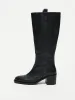 Carmel Leather Knee High Boot | Black sold by Jigsaw