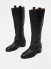 Carmel Leather Knee High Boot | Black sold by Jigsaw