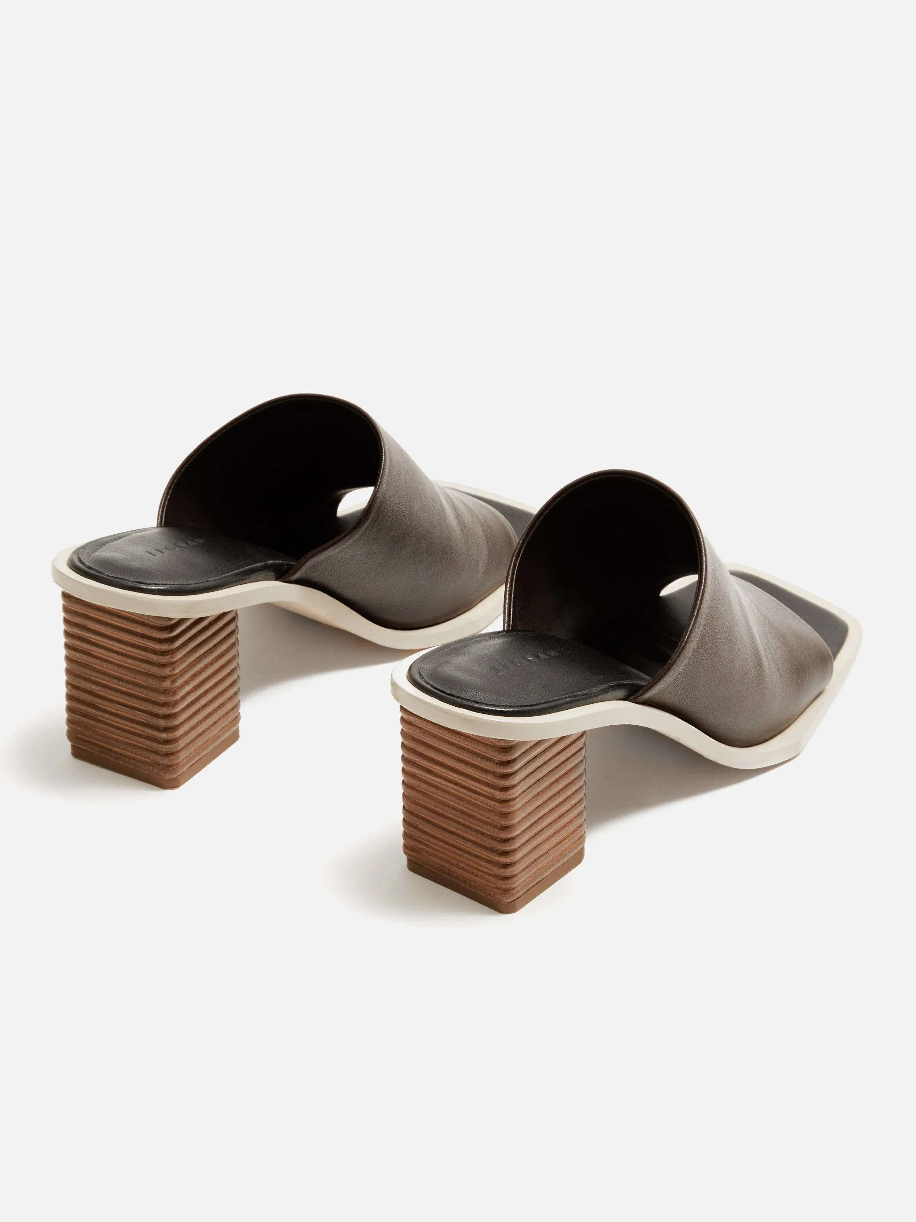 Coop Stacked Heel Leather Mule | Conker sold by Jigsaw product image thumbnail 4