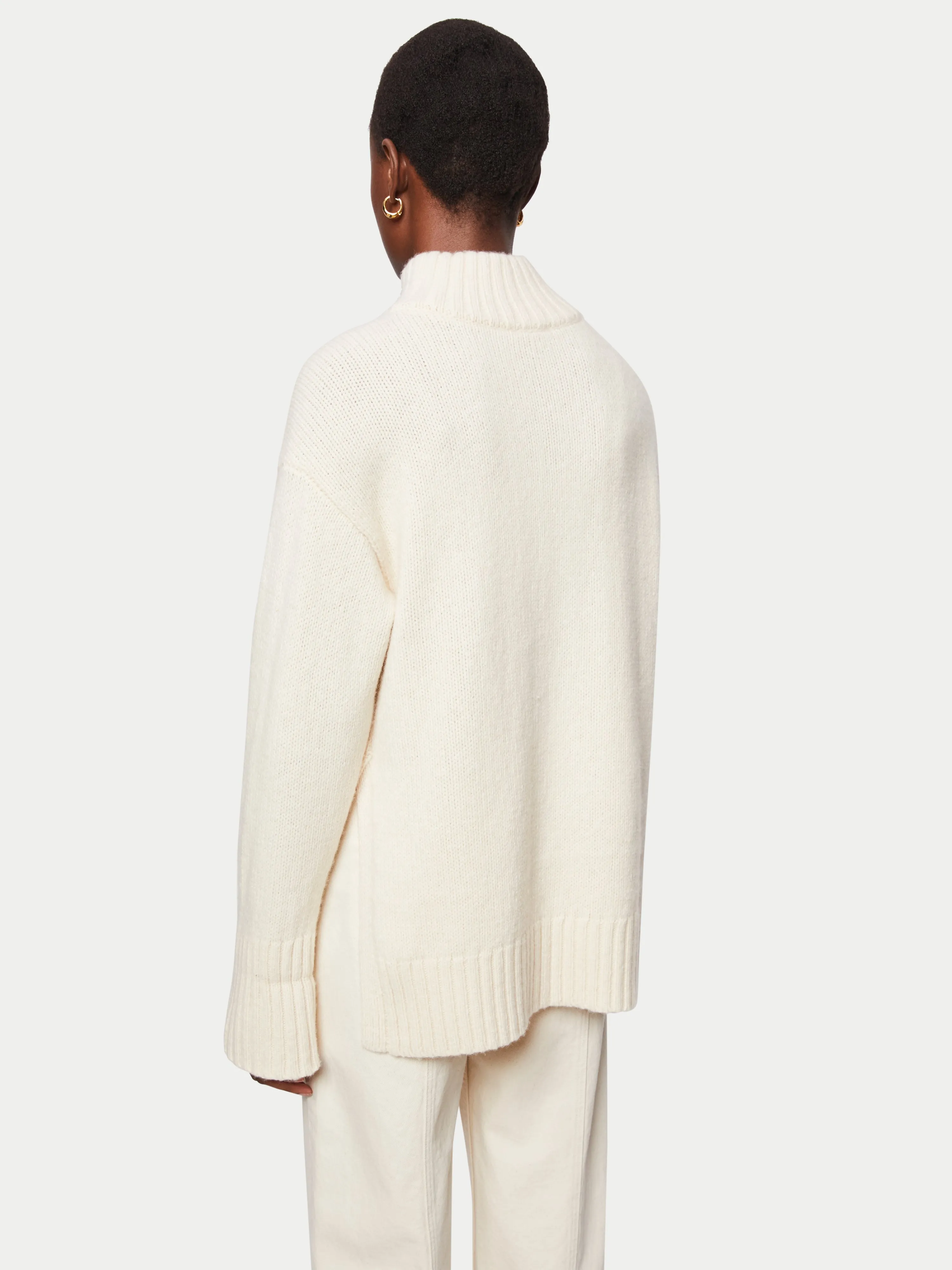 Chunky Zip Collar Jumper | Cream sold by Jigsaw product image thumbnail 5