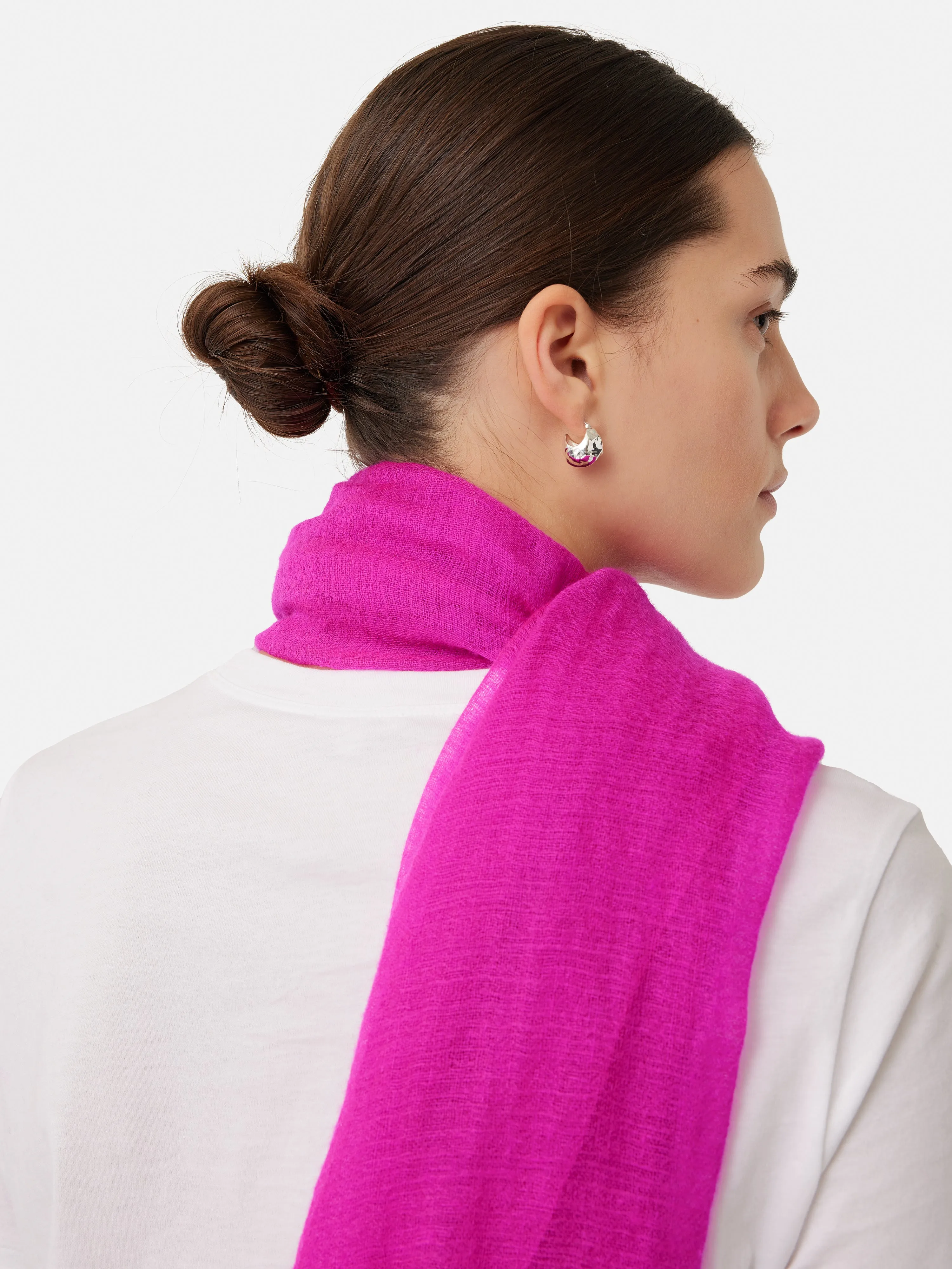 Pure Cashmere Gauze Scarf | Pink sold by Jigsaw product image thumbnail 4