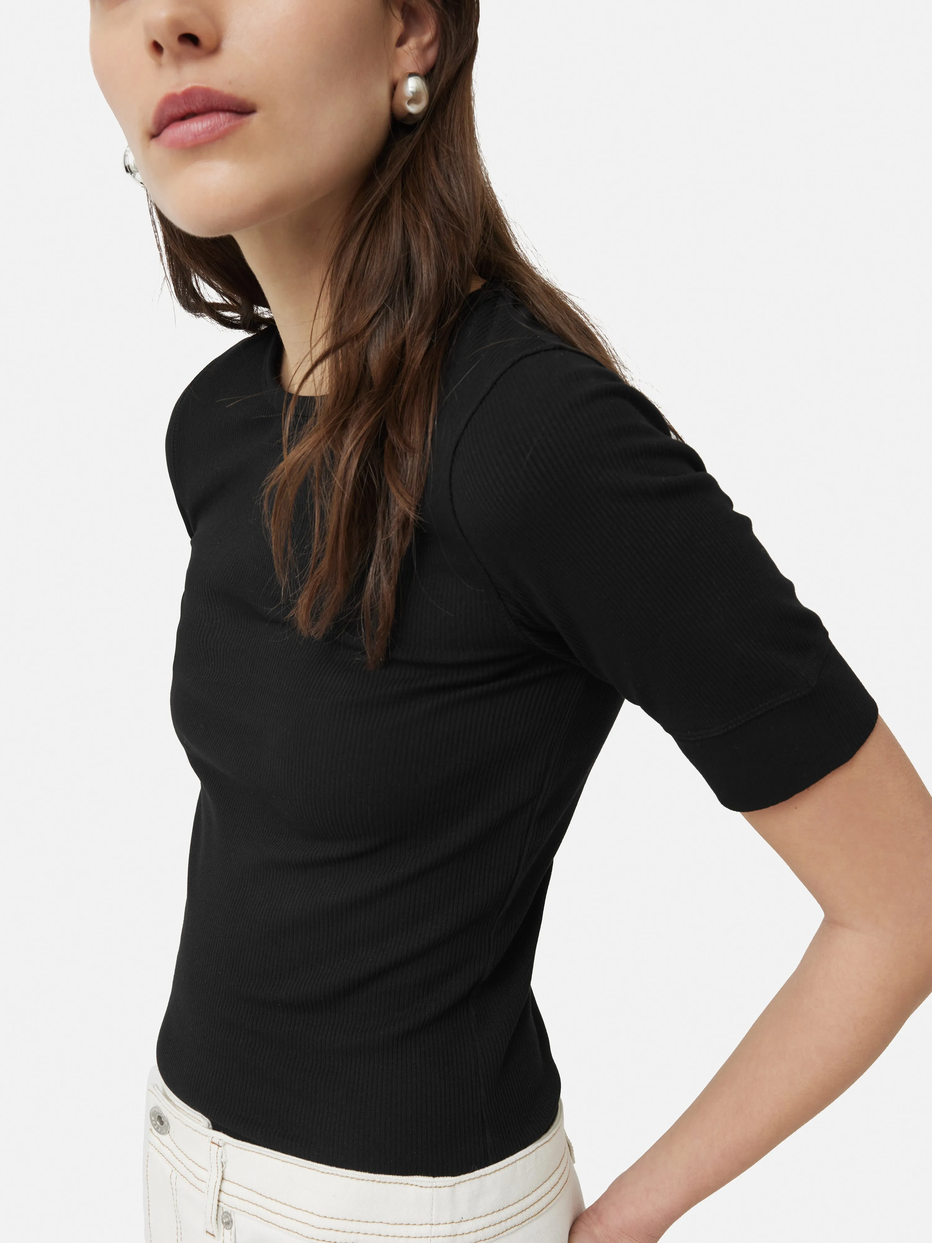 Bovey Crew Neck Tee | Black sold by Jigsaw product image thumbnail 2