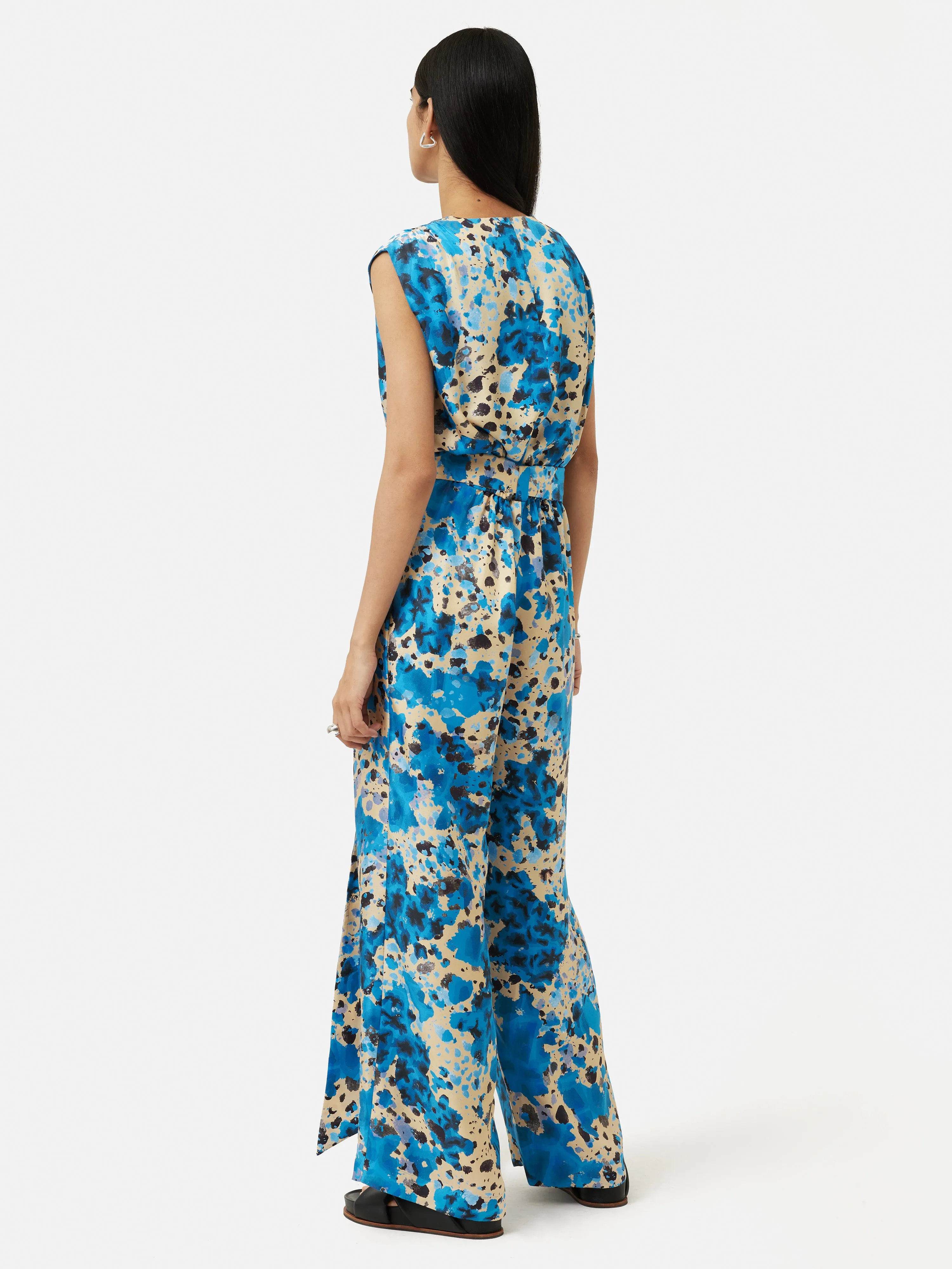 Clouded Leopard Silk Jumpsuit | Blue sold by Jigsaw product image thumbnail 5