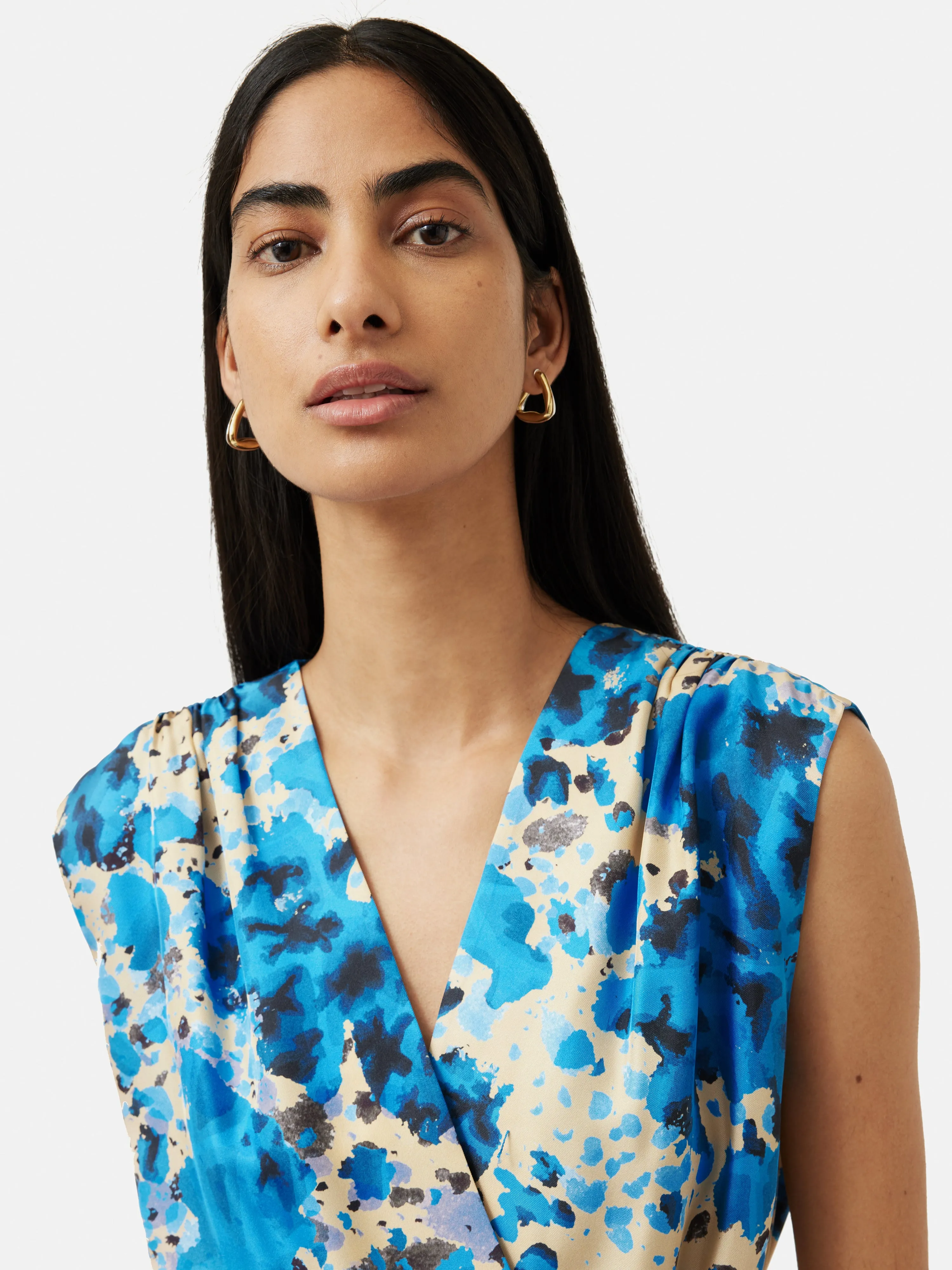 Clouded Leopard Silk Jumpsuit | Blue sold by Jigsaw product image thumbnail 3
