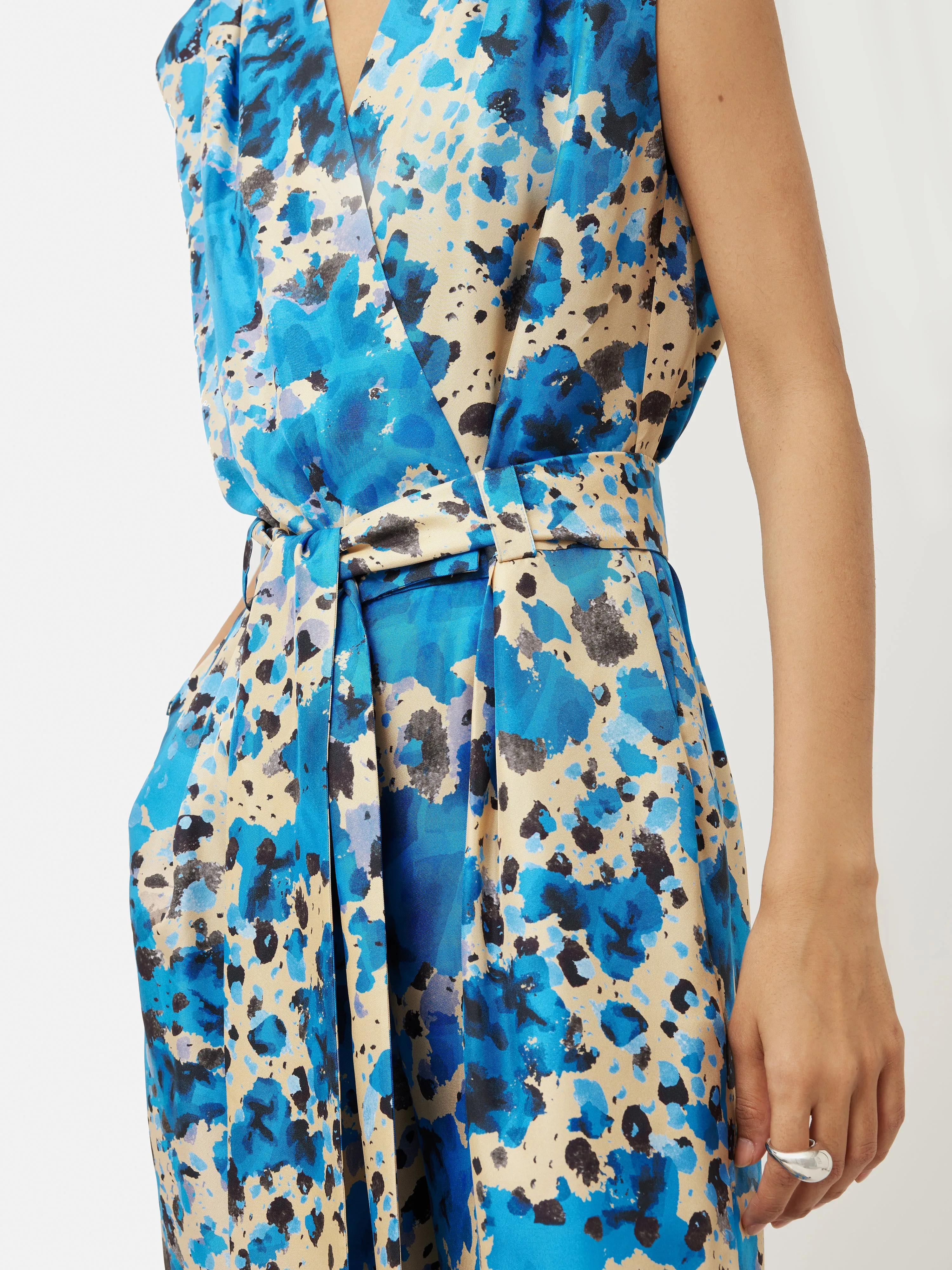 Clouded Leopard Silk Jumpsuit | Blue sold by Jigsaw product image thumbnail 4