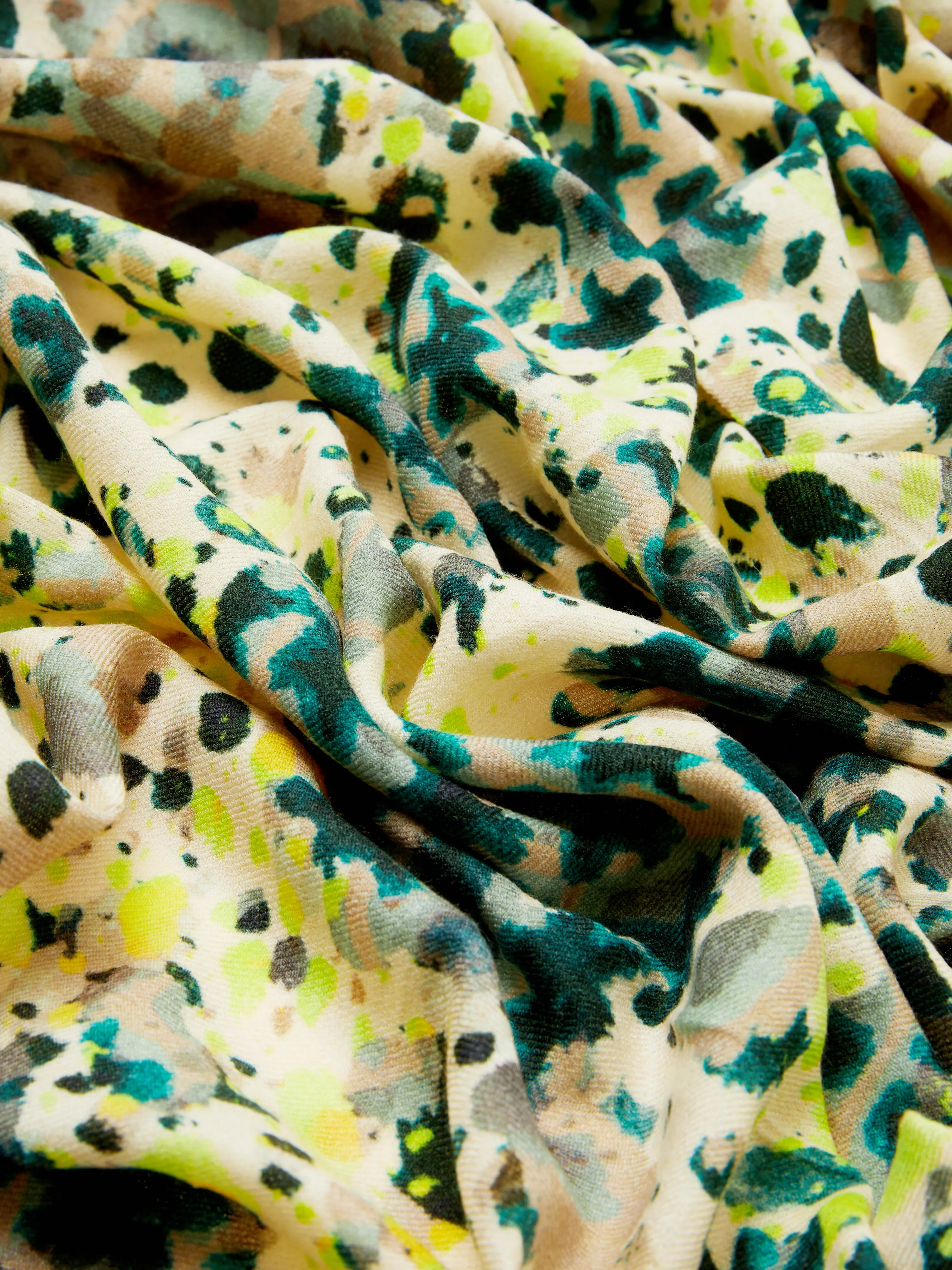 Leopard Wool Silk Scarf | Multi sold by Jigsaw product image thumbnail 5