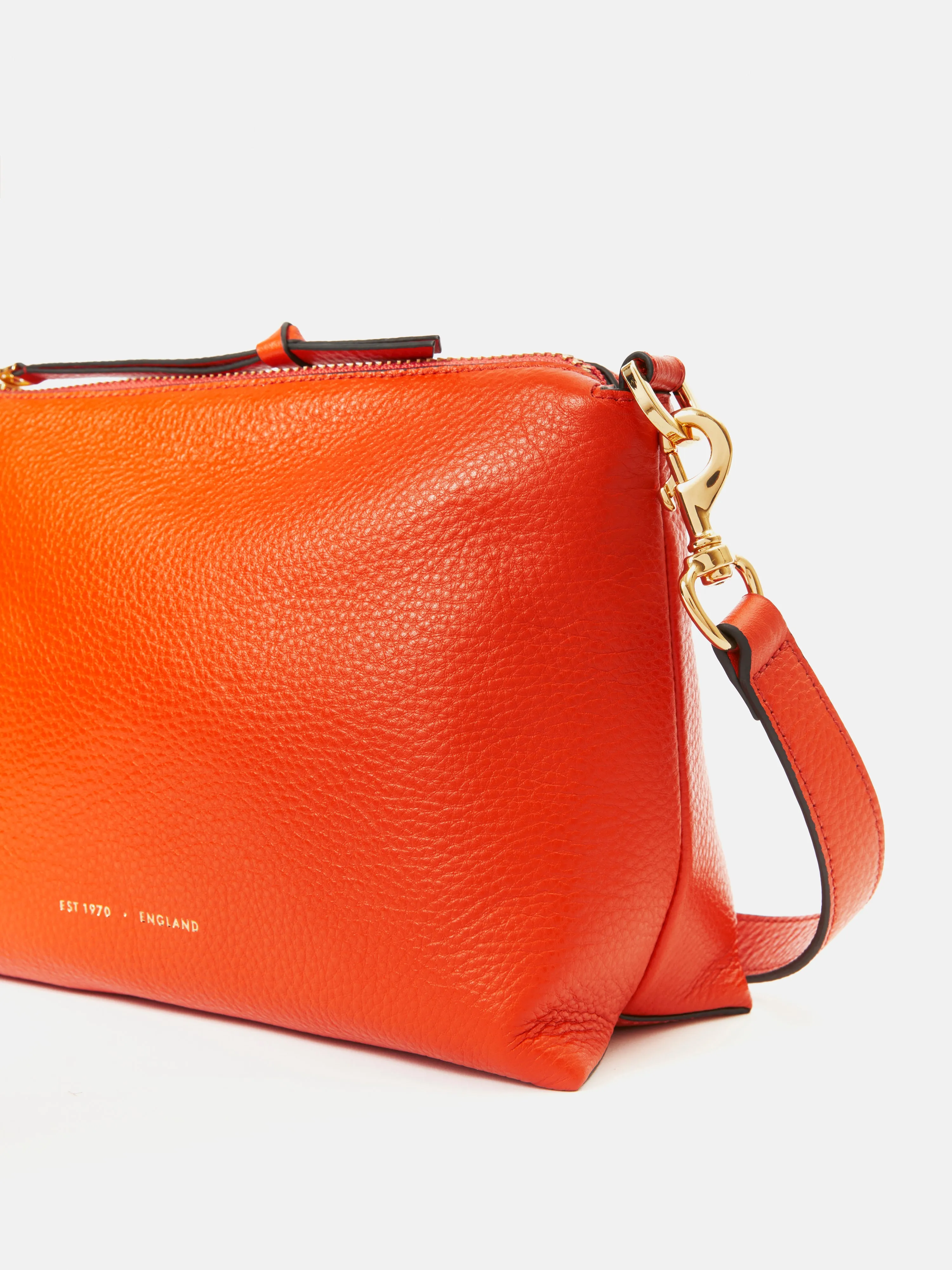 Ava Pebble Leather Crossbody | Orange sold by Jigsaw product image thumbnail 4