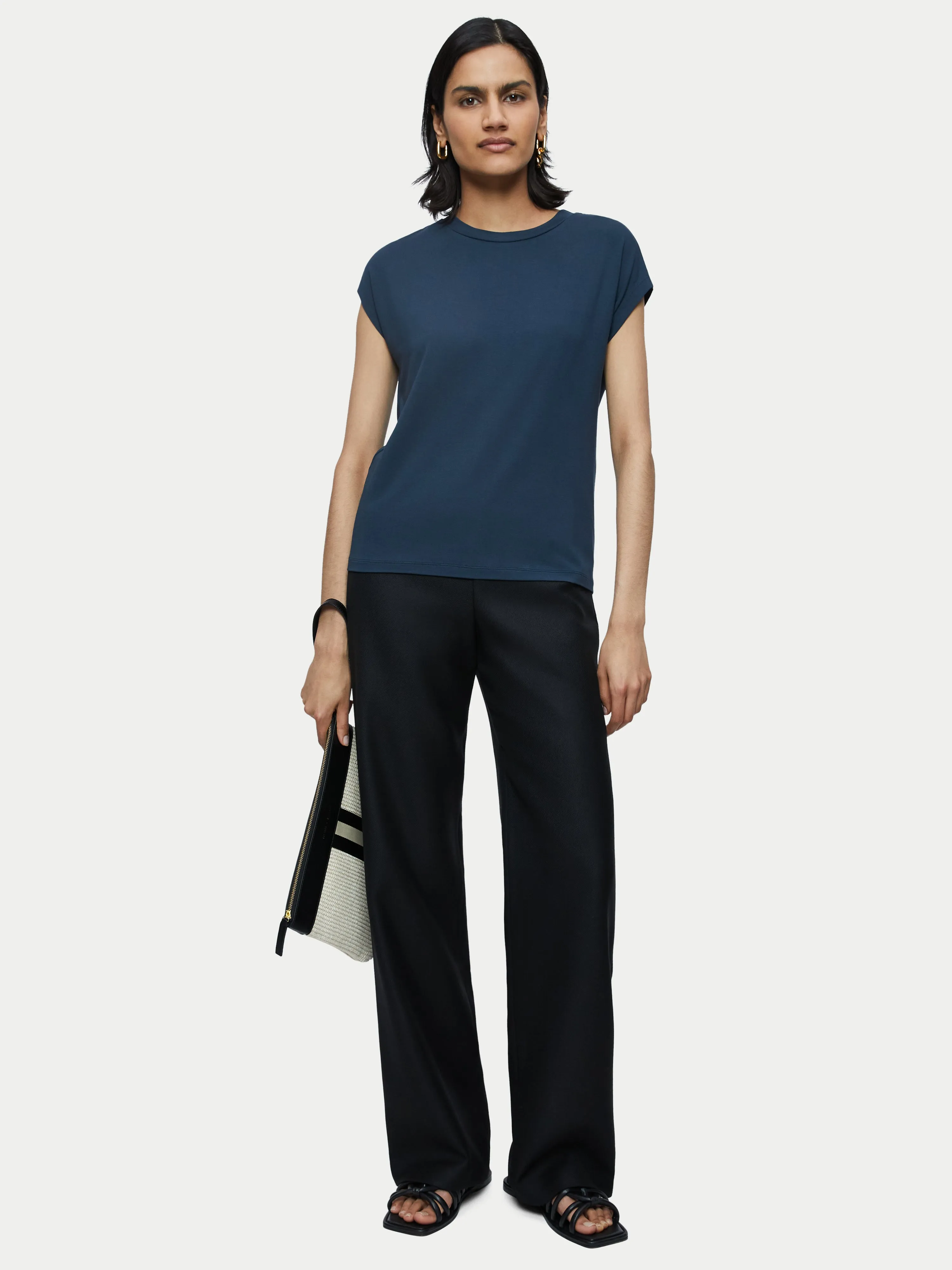 Blake Wool Twill Trouser | Black sold by Jigsaw product image thumbnail 3