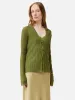 Textured Plisse Cardigan | Green sold by Jigsaw