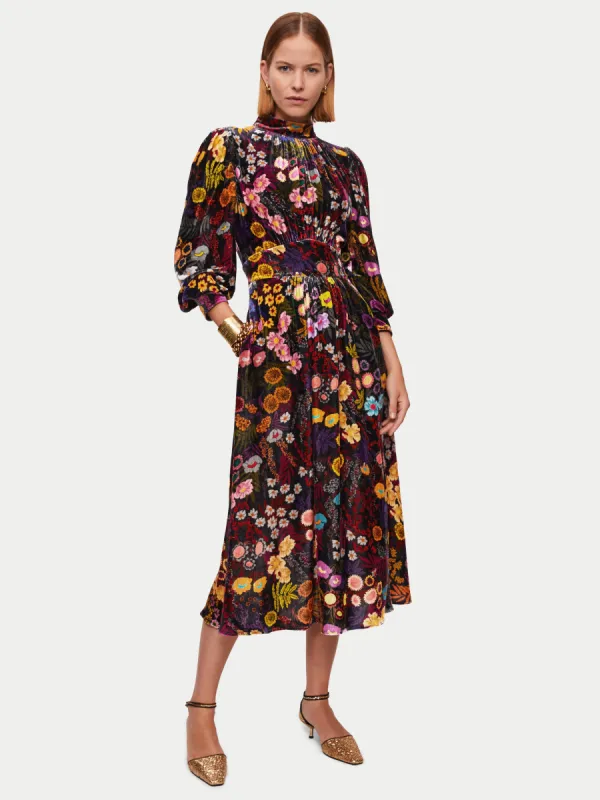 Midnight Garden Velvet Dress | Multi sold by Jigsaw