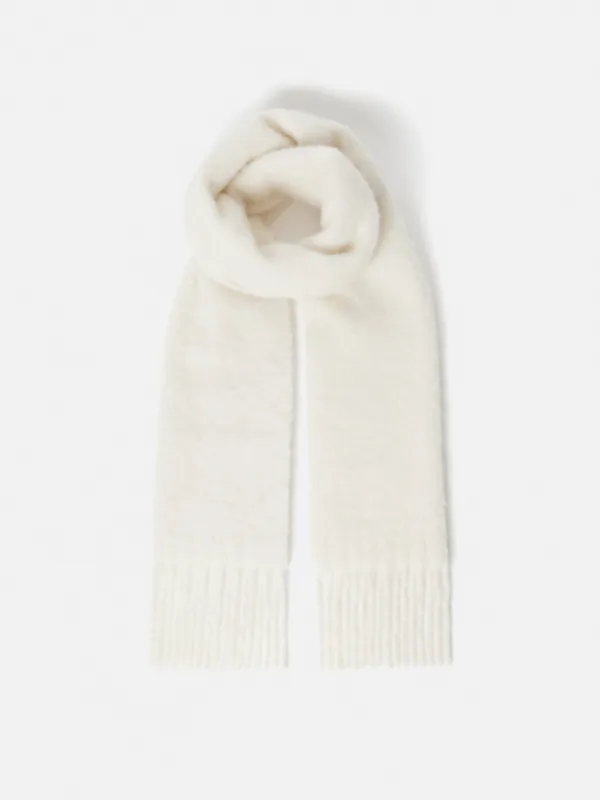 Alpaca Blend Fringed Scarf | Cream sold by Jigsaw