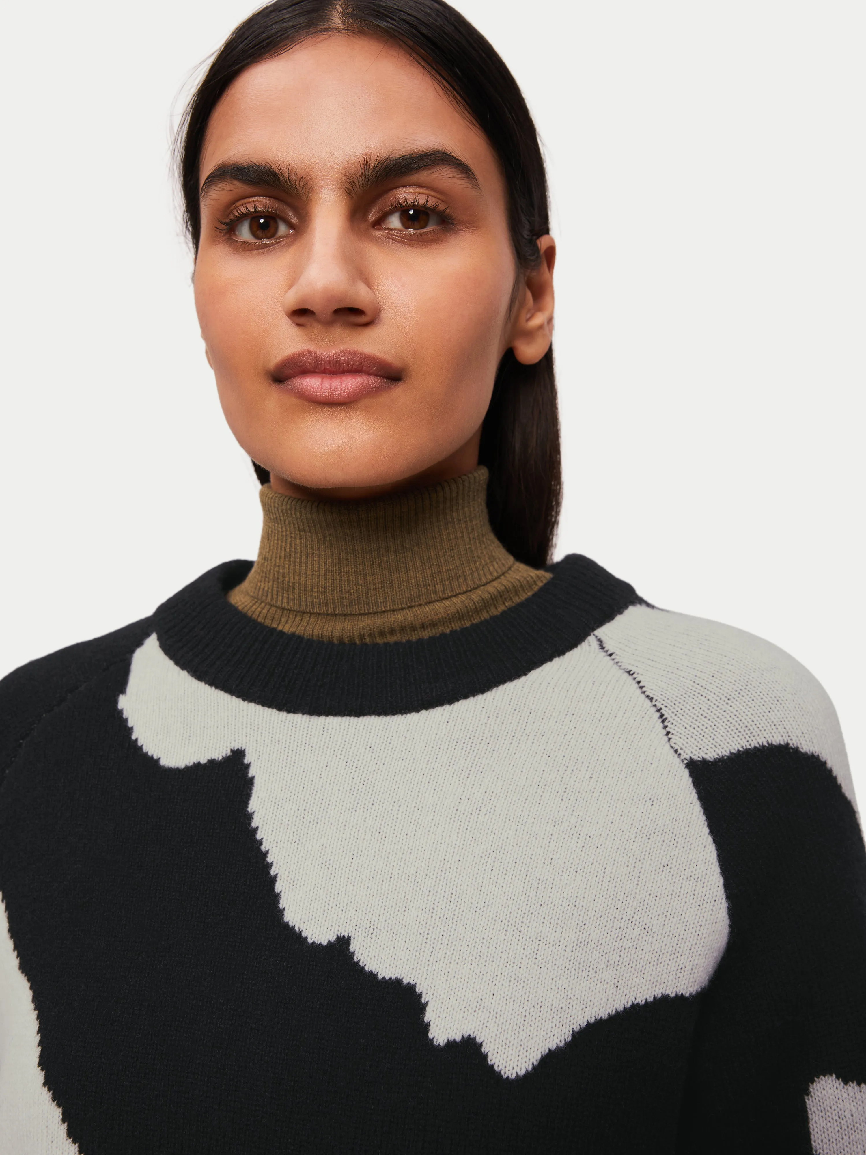 Abstract Jacquard Crew Jumper | Monochrome sold by Jigsaw product image thumbnail 4