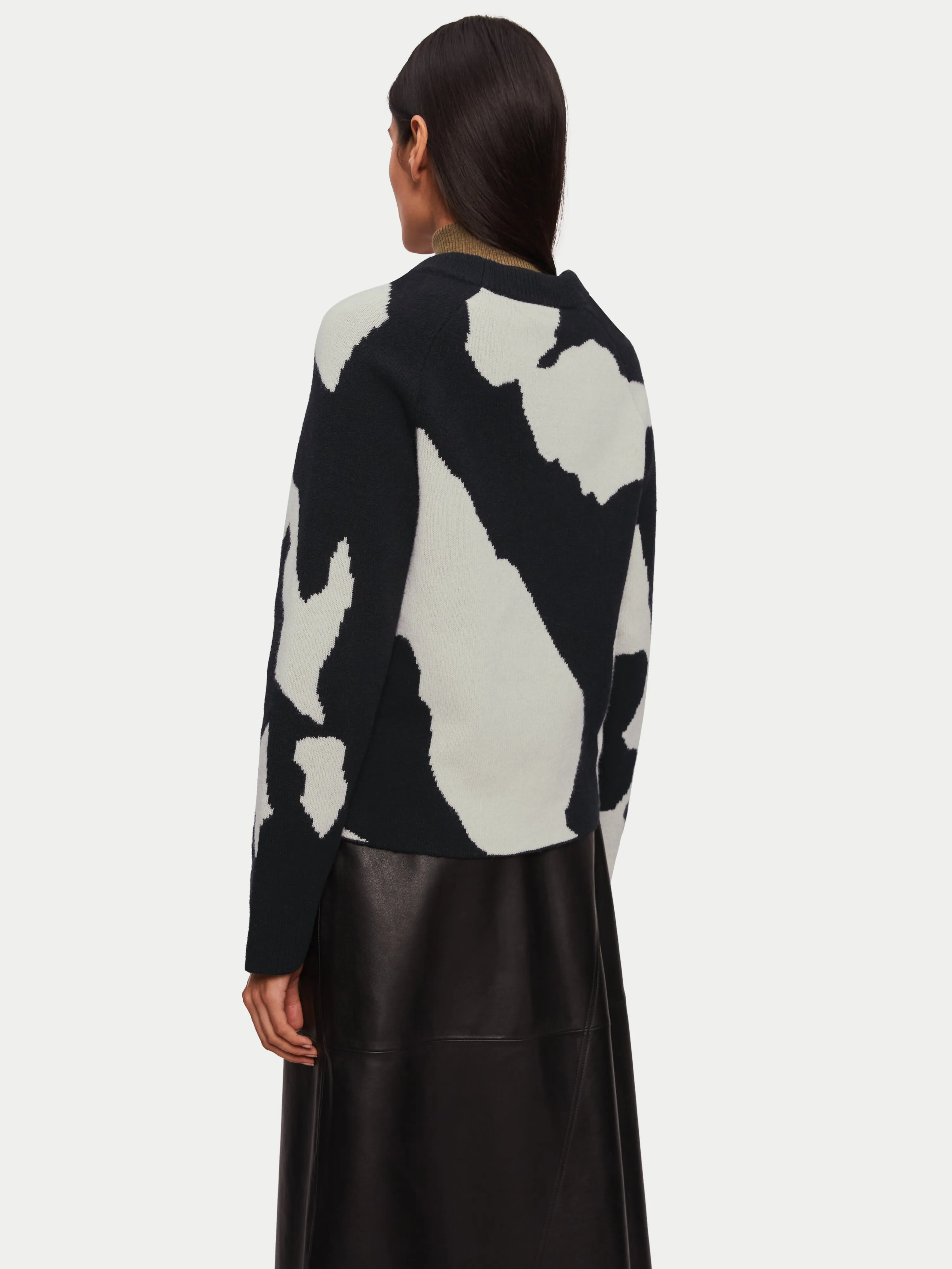 Abstract Jacquard Crew Jumper | Monochrome sold by Jigsaw product image thumbnail 5