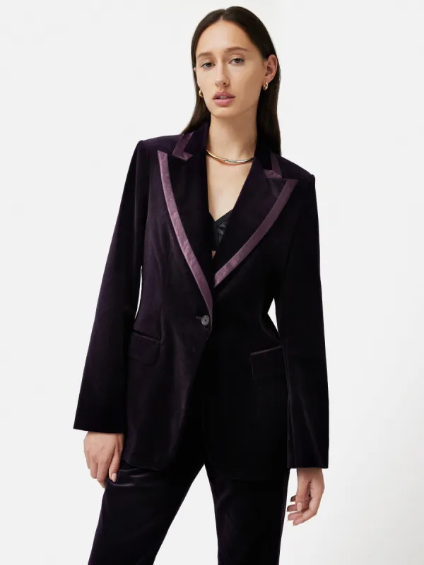 Velvet Ashby Blazer | Raisin sold by Jigsaw