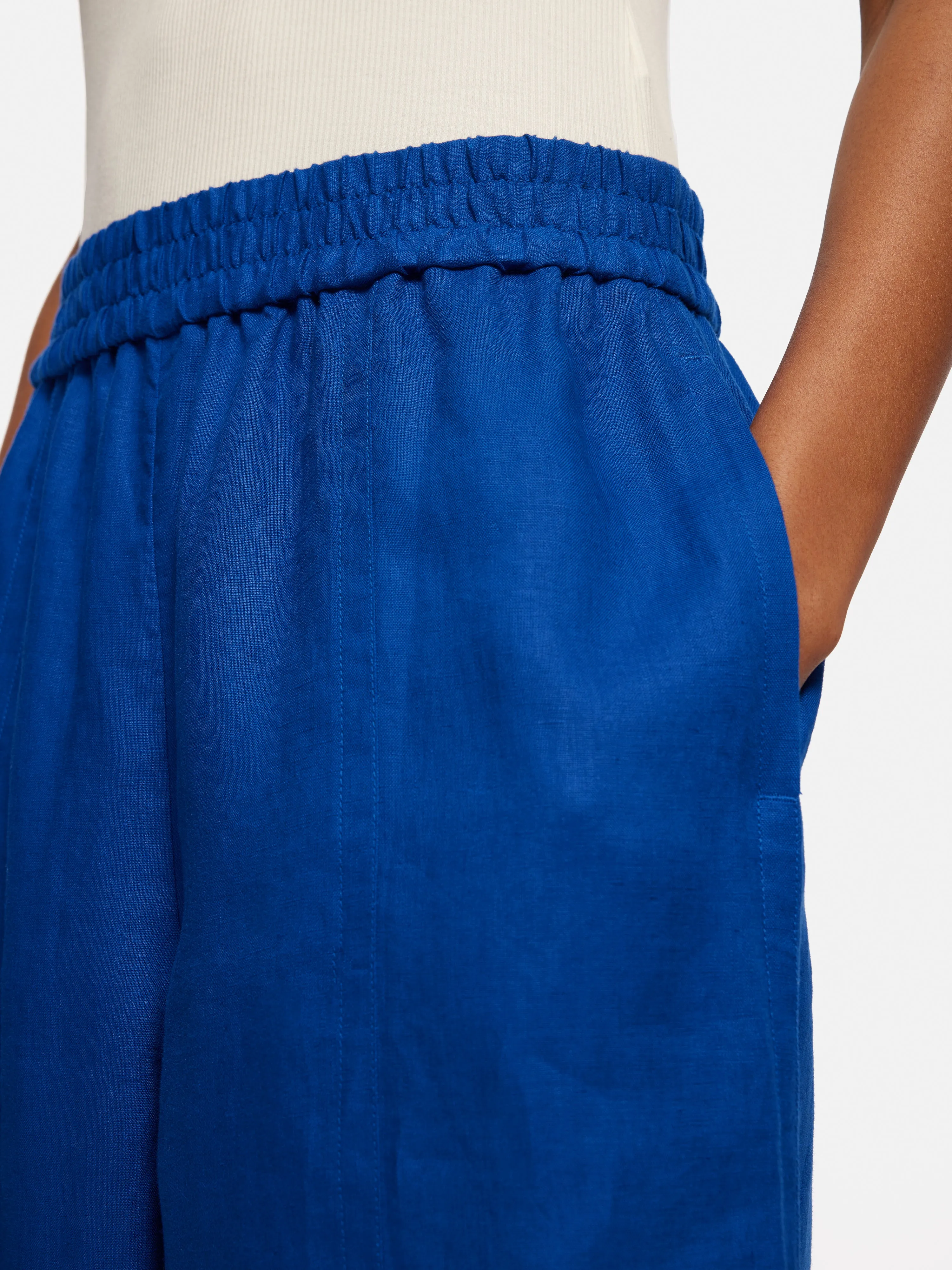 Linen Wide Leg Trouser | Blue sold by Jigsaw product image thumbnail 2