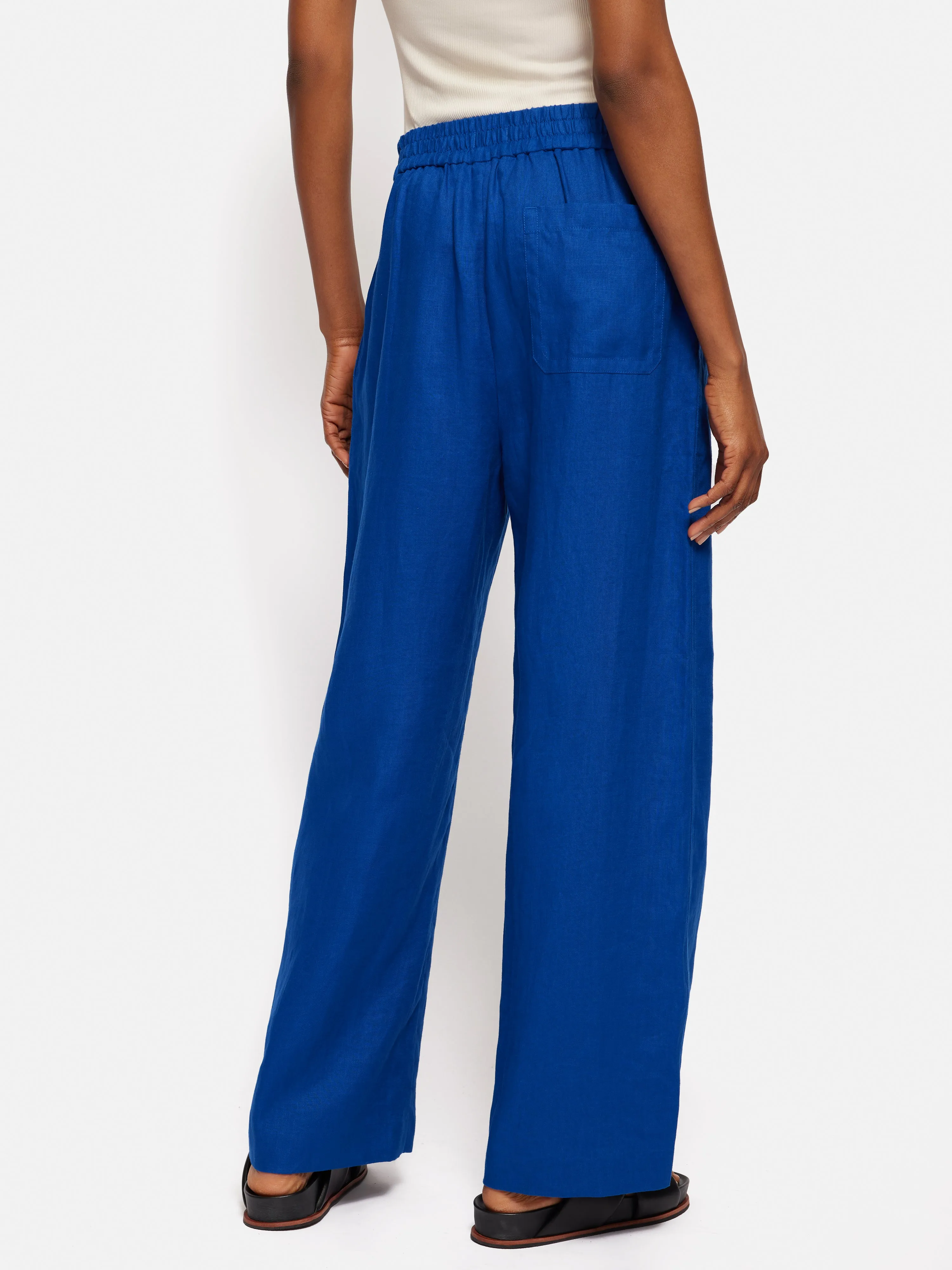 Linen Wide Leg Trouser | Blue sold by Jigsaw product image thumbnail 5