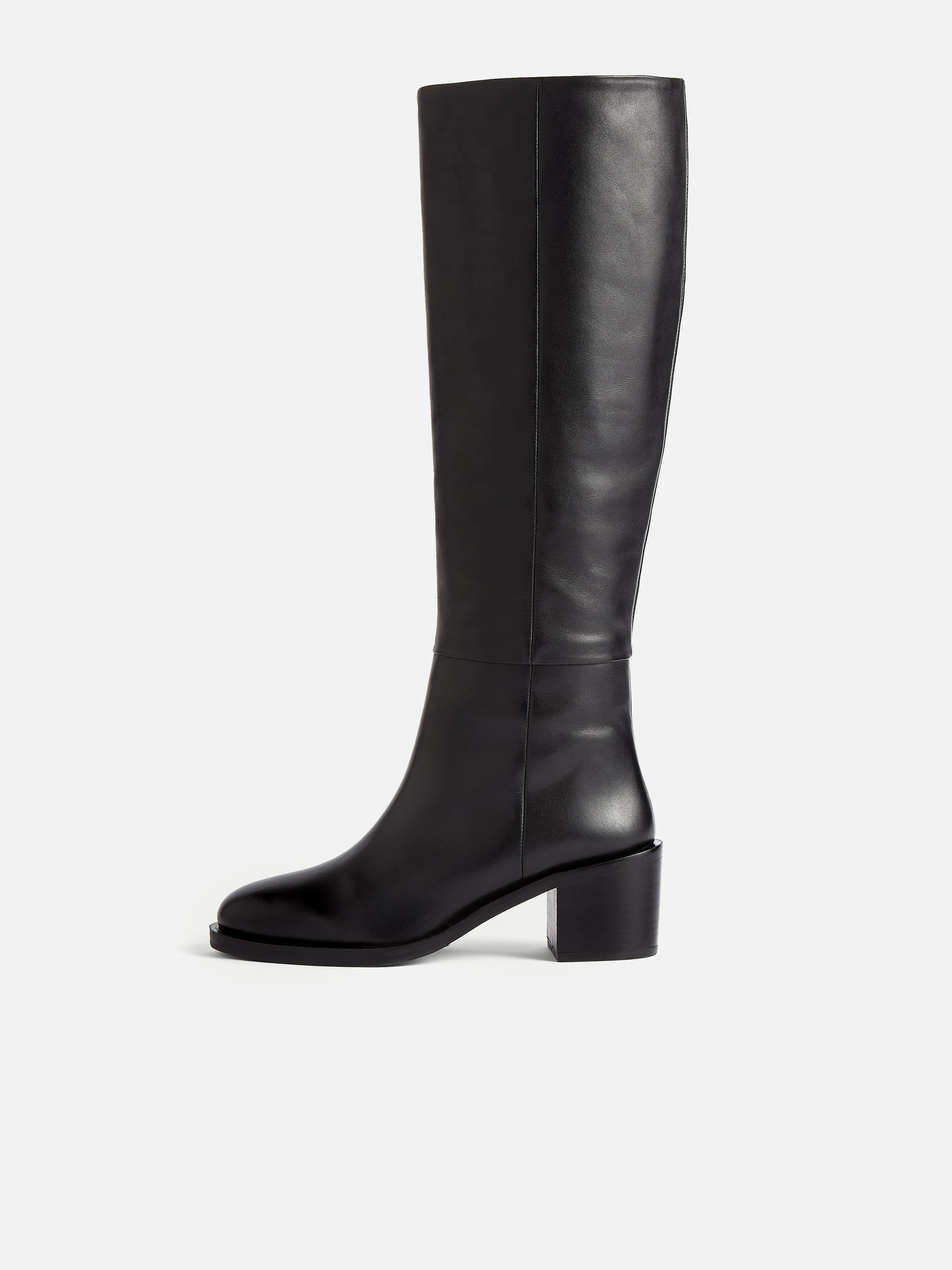 Talley Knee High Leather Boot | Black sold by Jigsaw