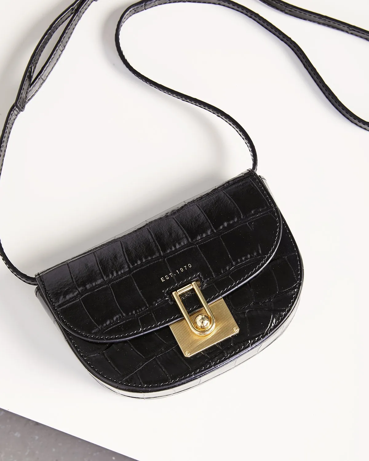 Leather Denbigh Crossbody Bag | Black sold by Jigsaw
