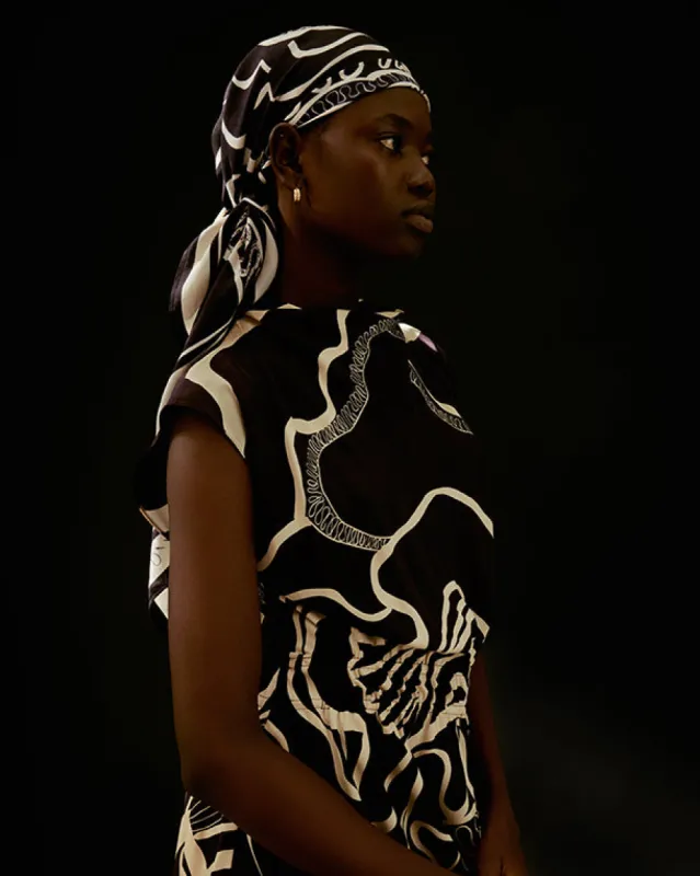 Sharan Ranshi Linework Silk Square Scarf | Purple sold by Jigsaw