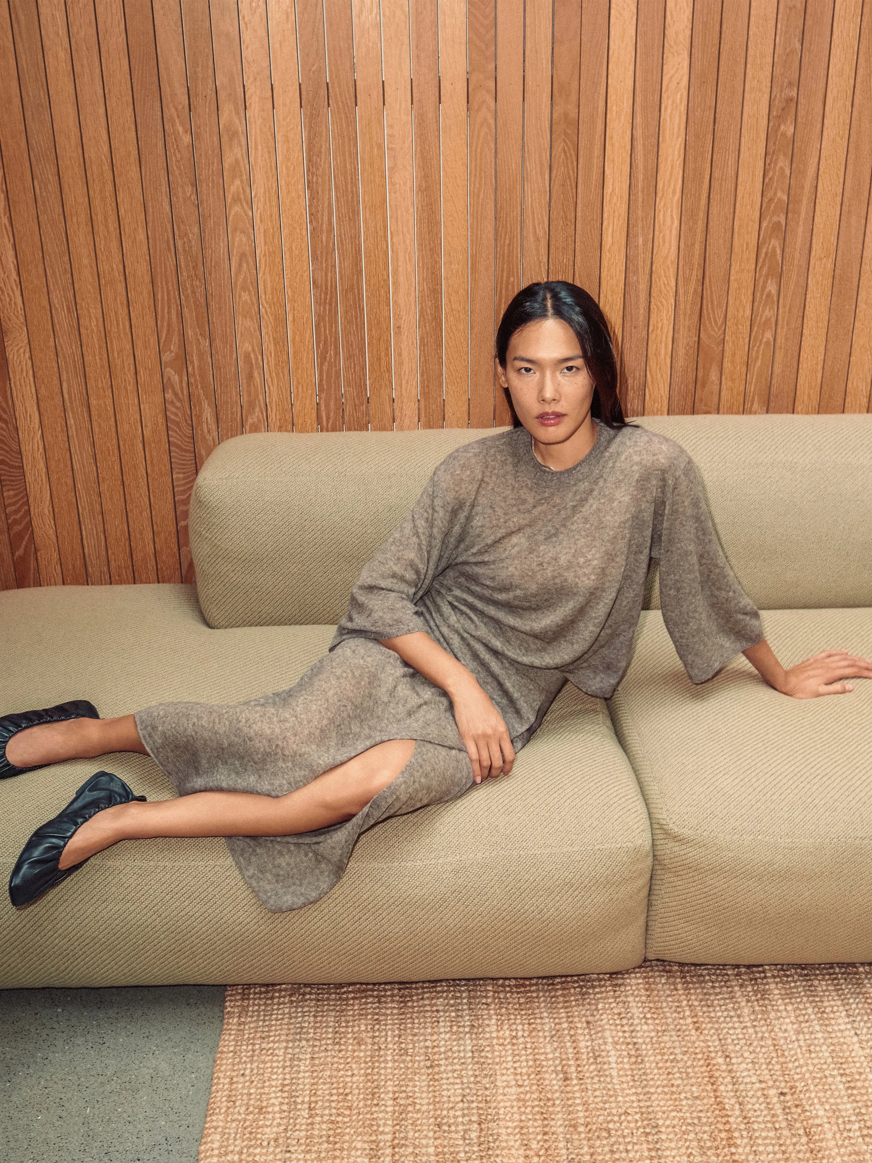 Soft Gauzy Knit Skirt | Taupe sold by Jigsaw product image thumbnail 2