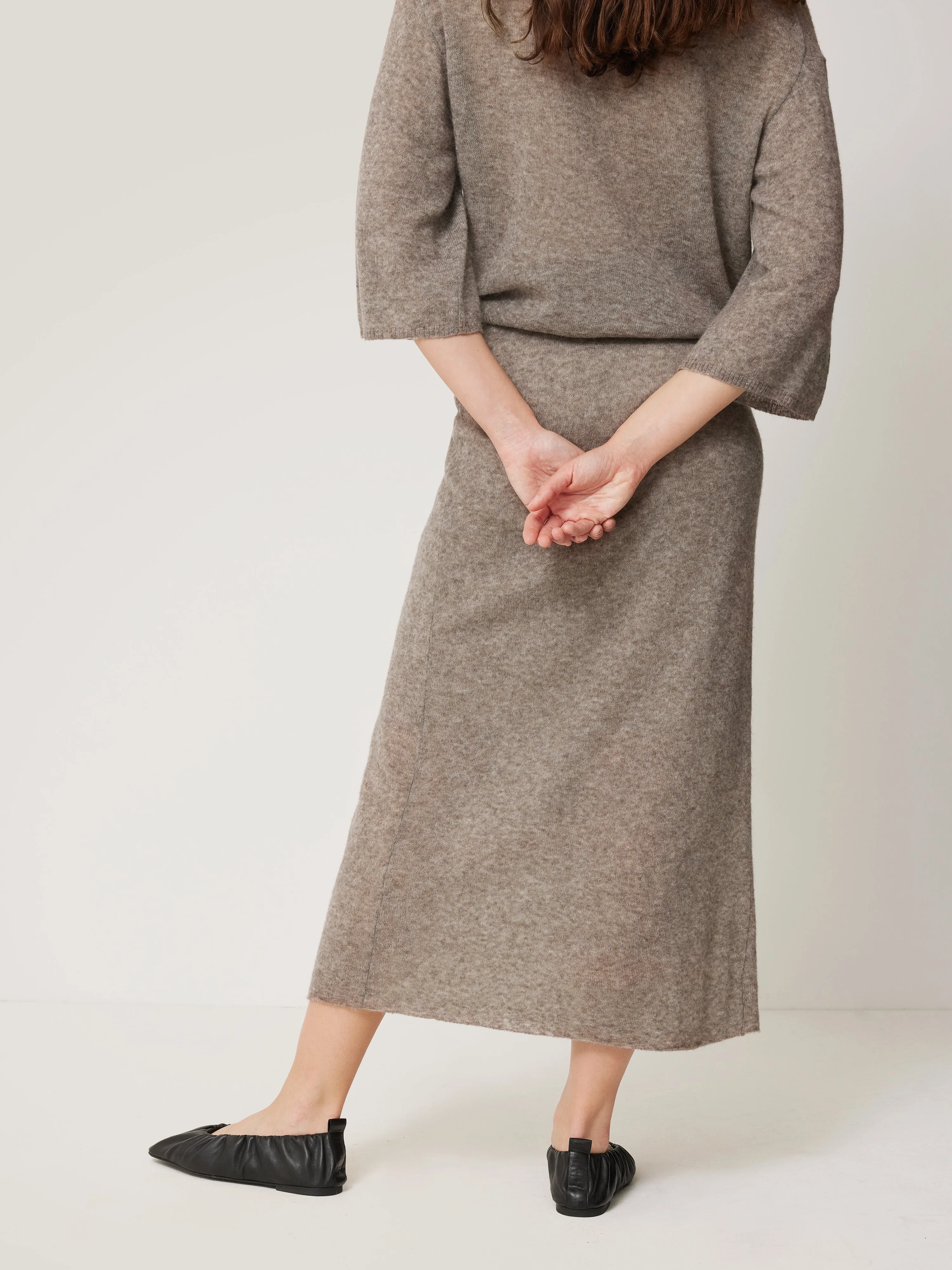 Soft Gauzy Knit Skirt | Taupe sold by Jigsaw product image thumbnail 5