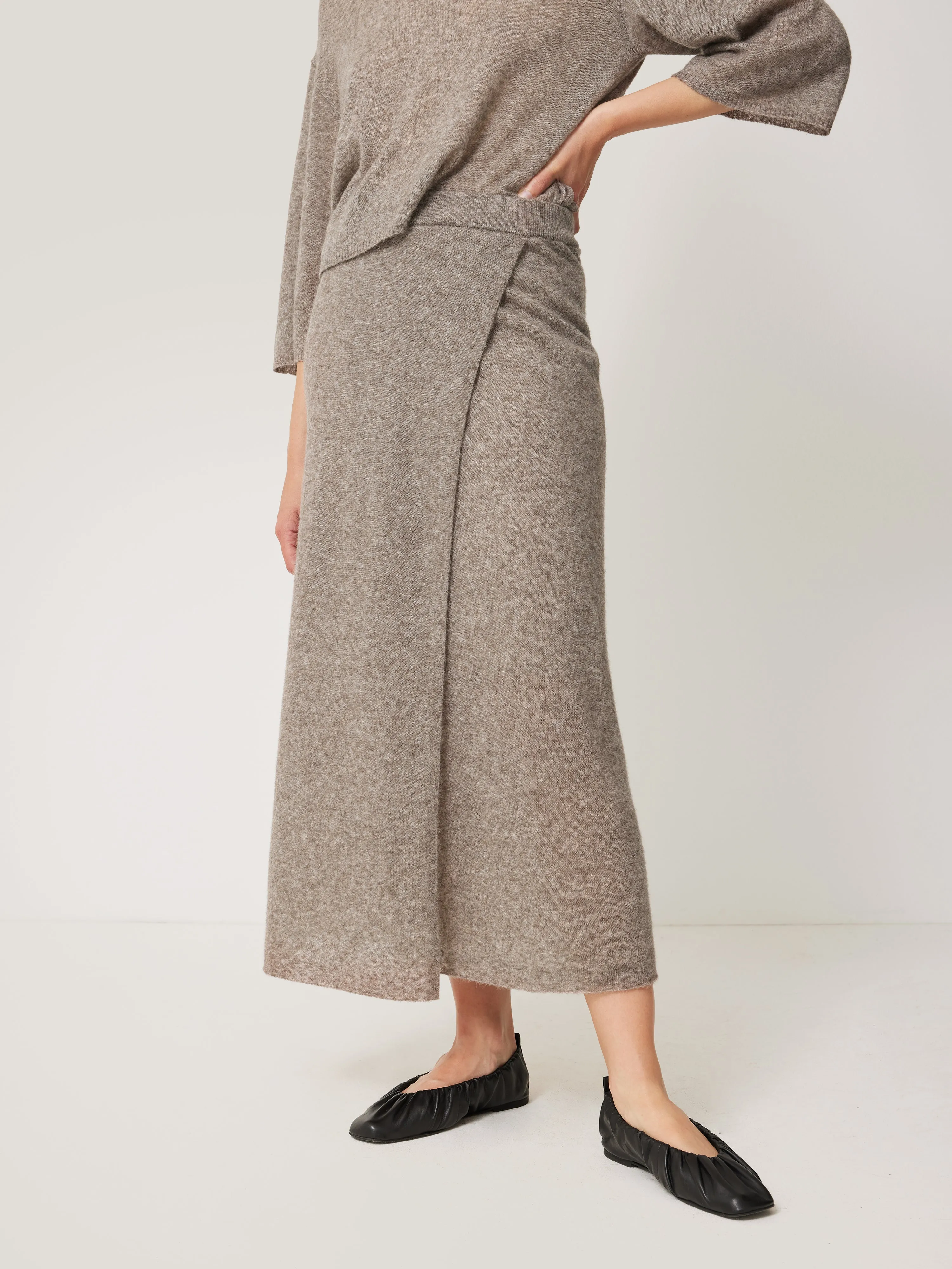 Soft Gauzy Knit Skirt | Taupe sold by Jigsaw