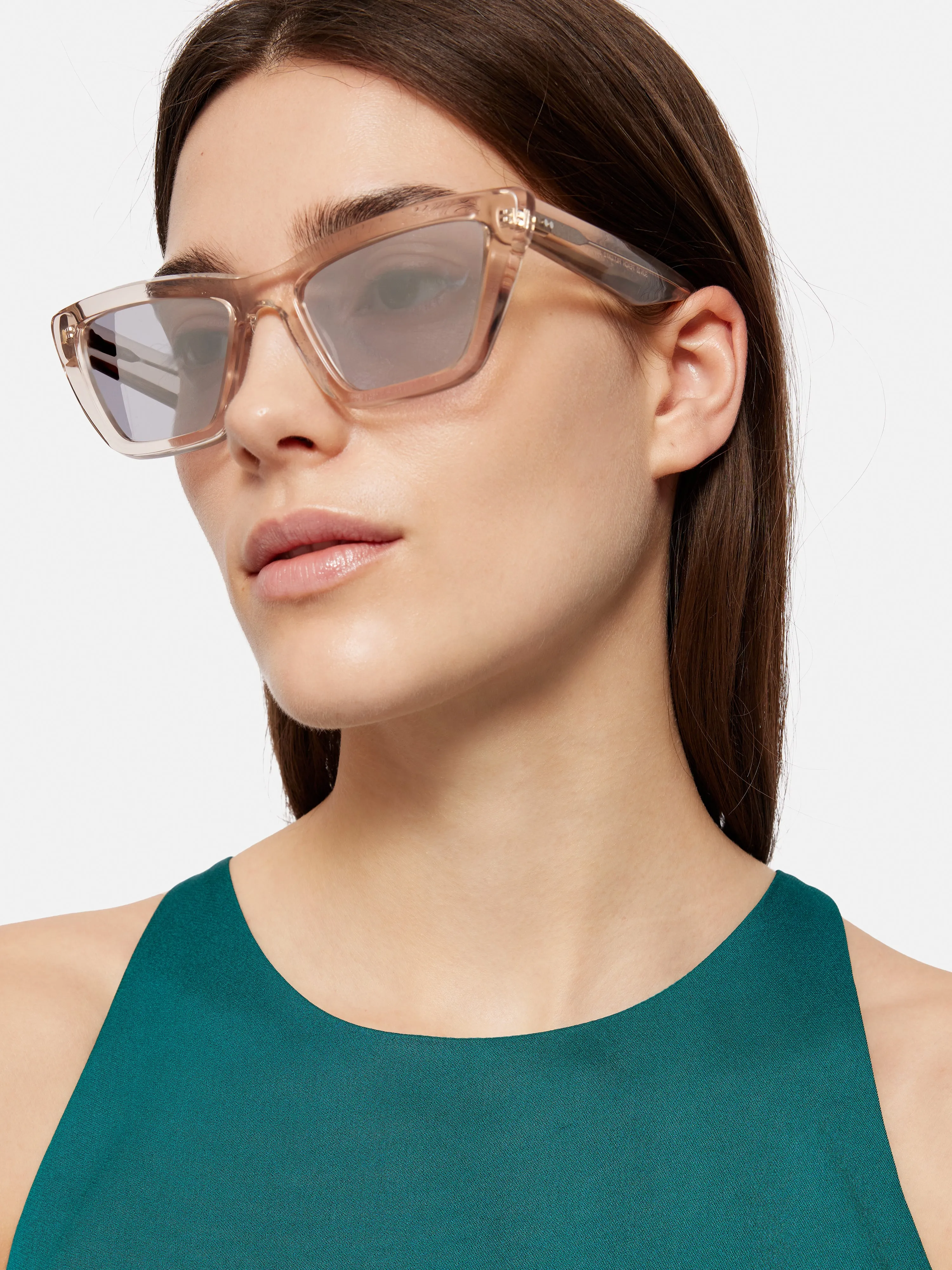 Shere Angled Cats Eye Sunglasses | Peach sold by Jigsaw product image thumbnail 2