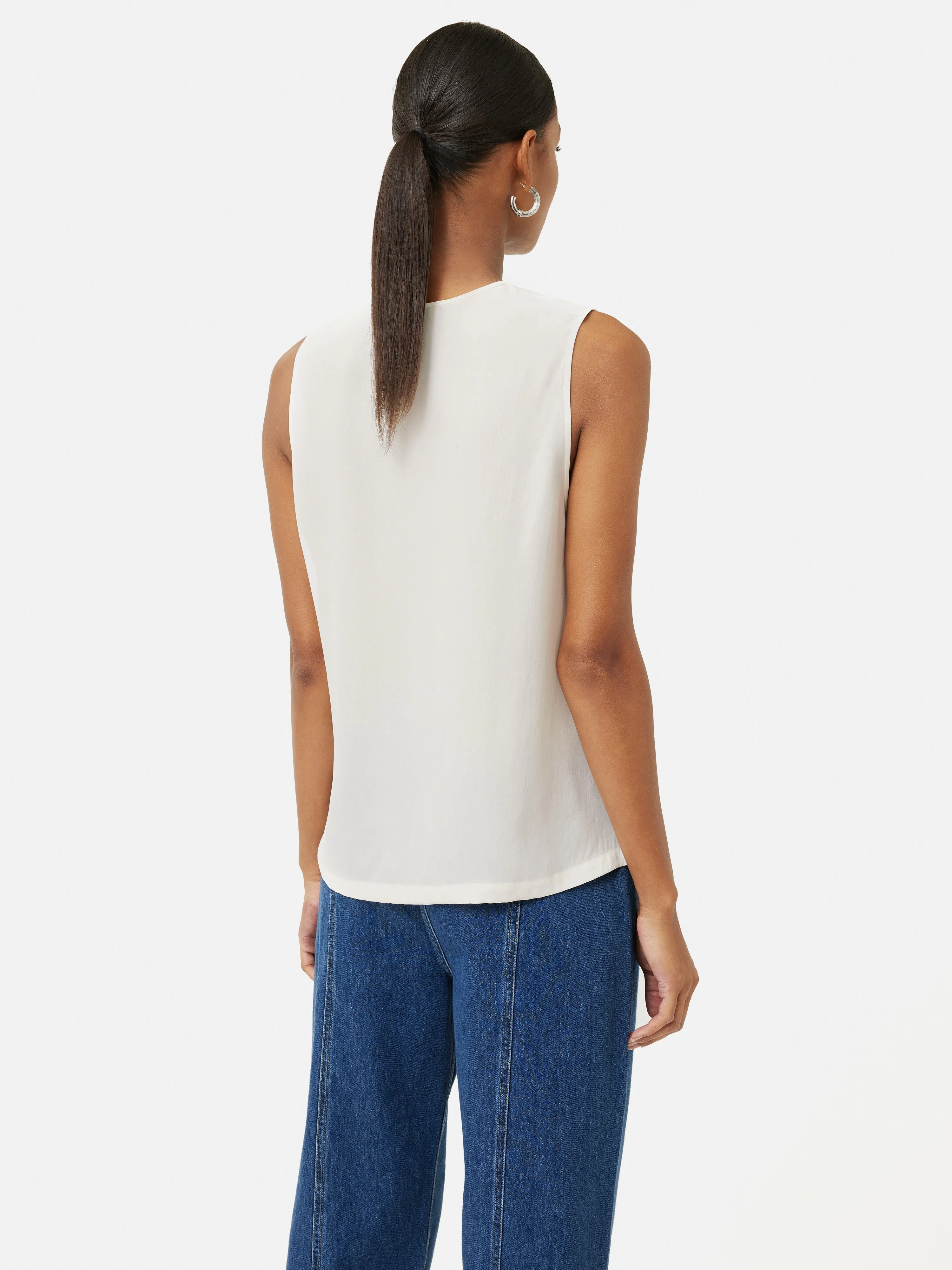 Josie Silk Vest | Ivory sold by Jigsaw product image thumbnail 3