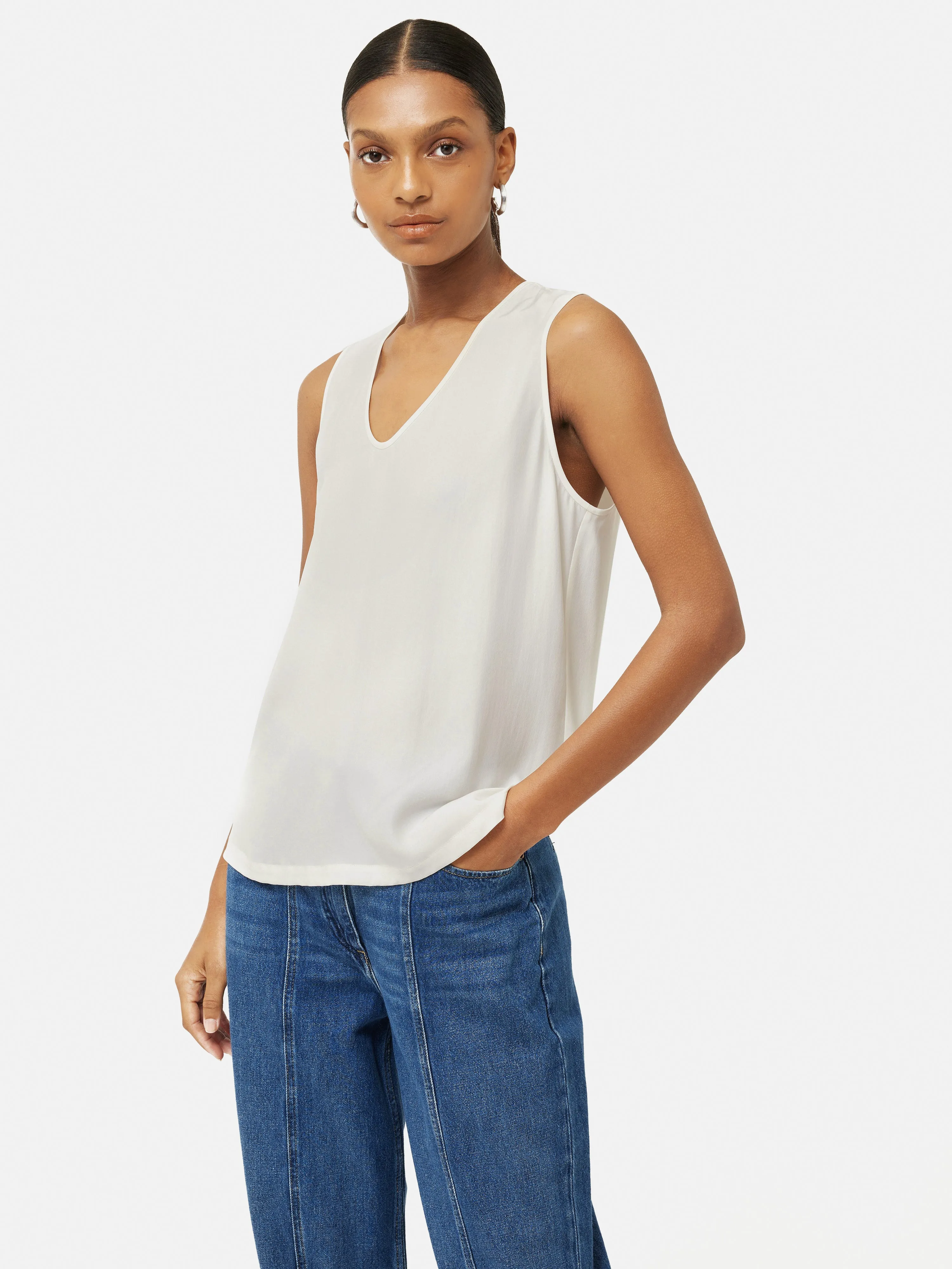 Josie Silk Vest | Ivory sold by Jigsaw product image thumbnail 2