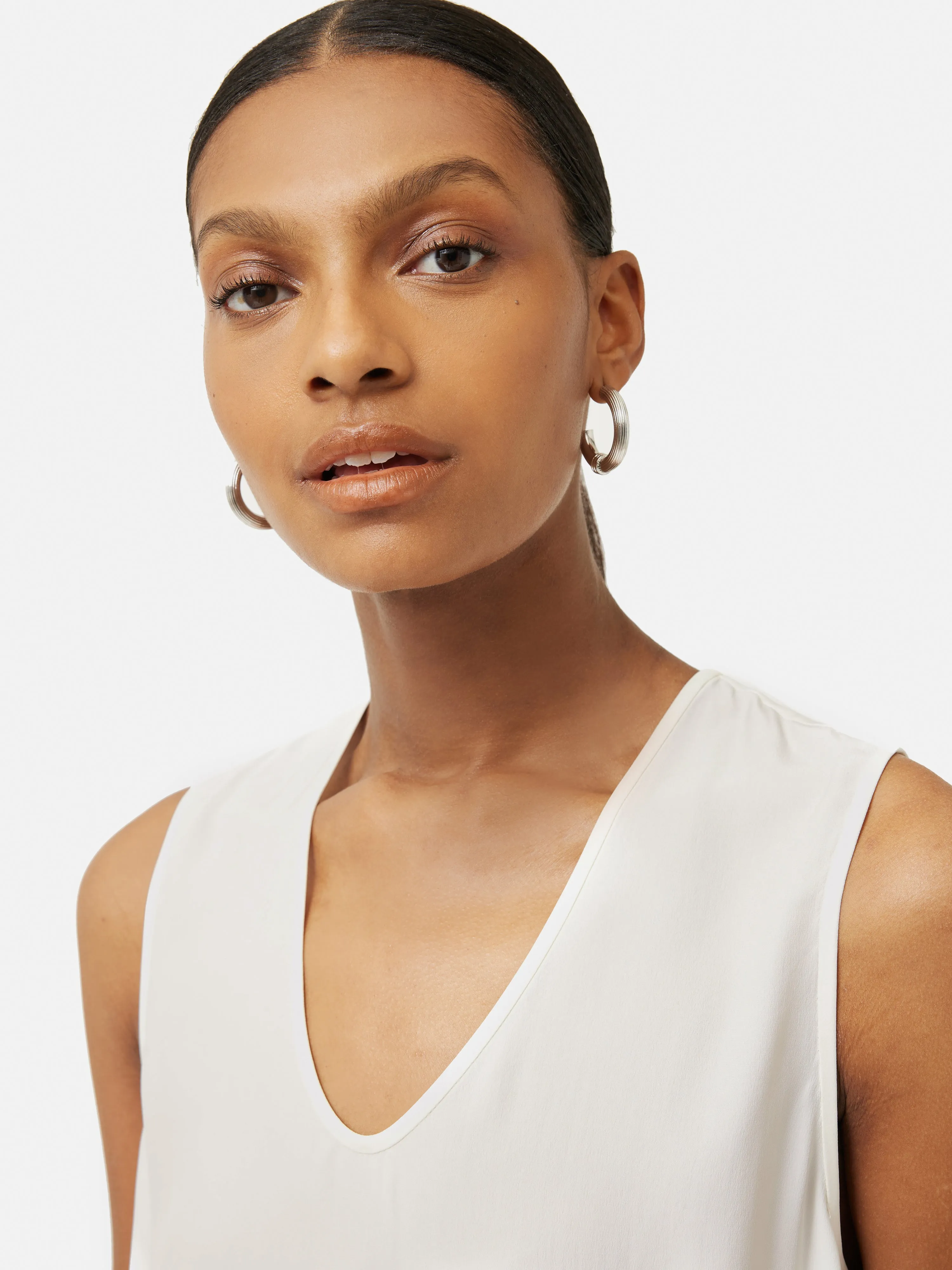 Josie Silk Vest | Ivory sold by Jigsaw product image thumbnail 4