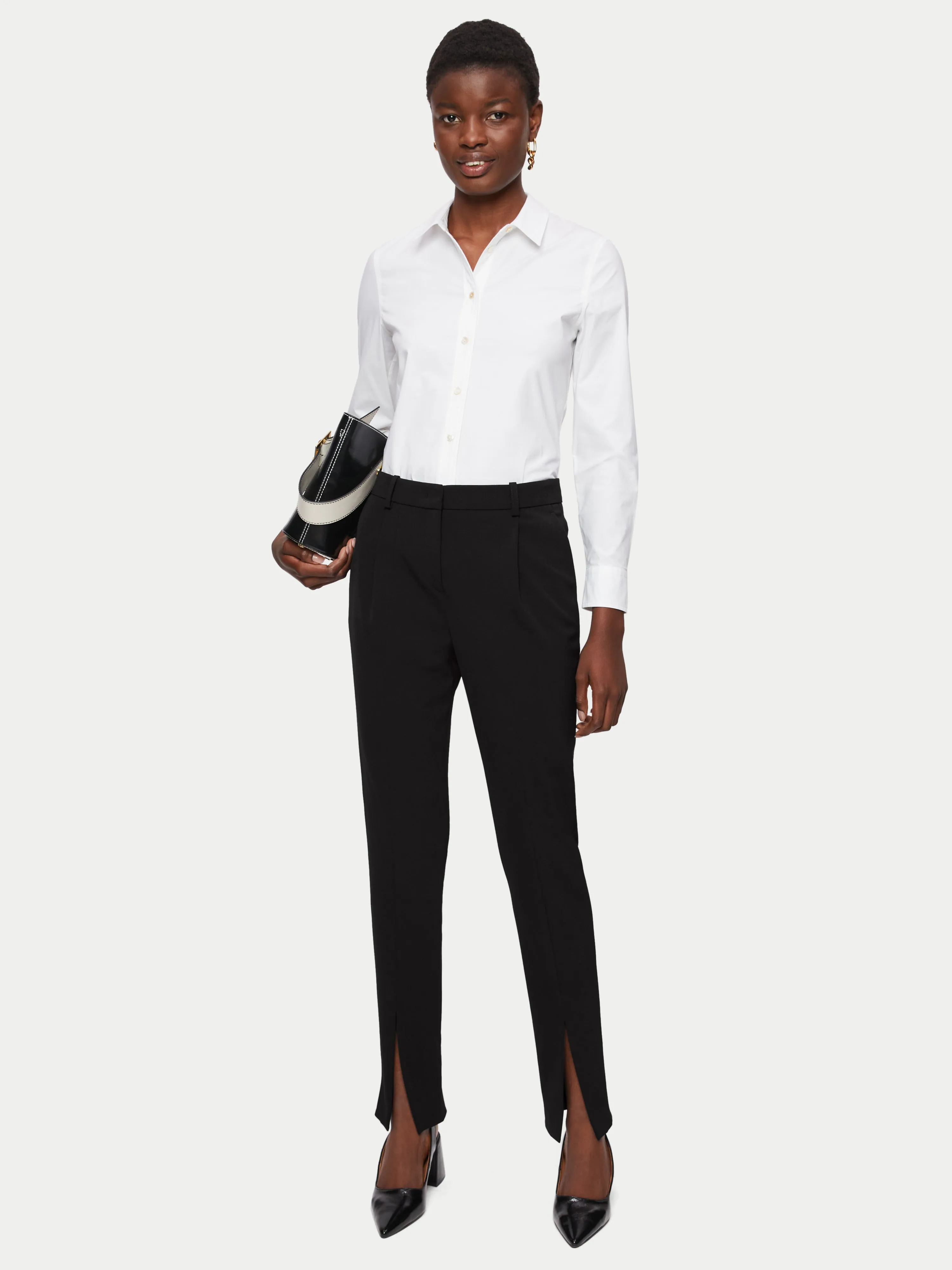 Paris Split Hem Trouser | Black sold by Jigsaw
