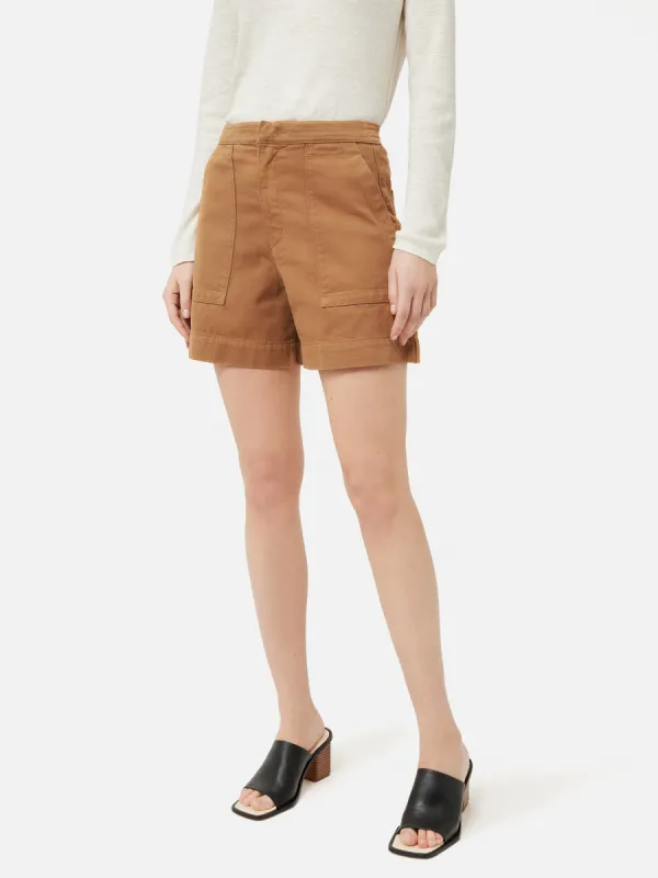 Denim Patch Pocket Shorts | Tan sold by Jigsaw