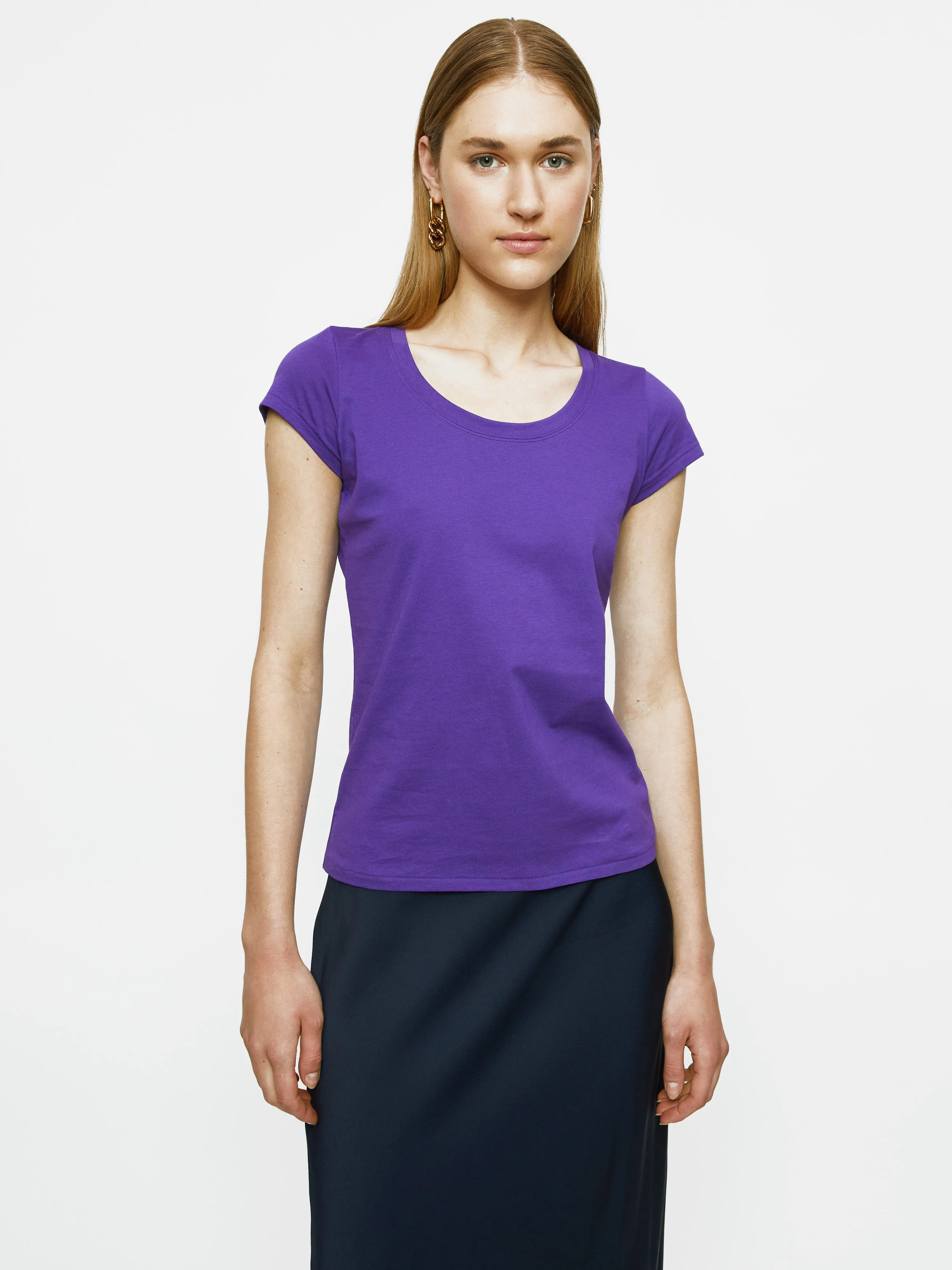Supima Cotton Short Sleeve Tee | Violet sold by Jigsaw