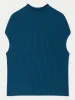 Rib Turtleneck Relaxed Tank | Blue sold by Jigsaw
