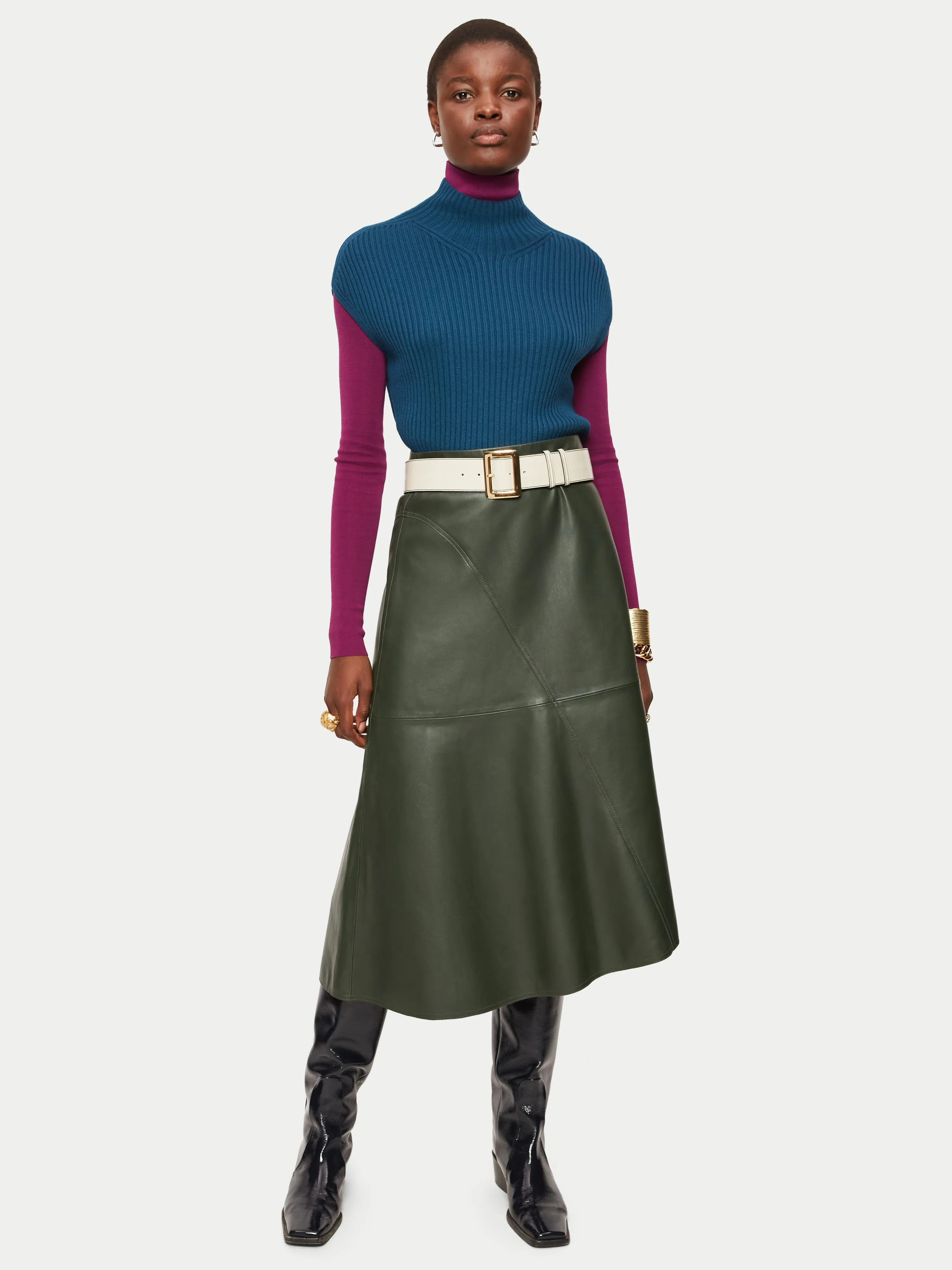 Rib Turtleneck Relaxed Tank | Blue sold by Jigsaw product image thumbnail 2