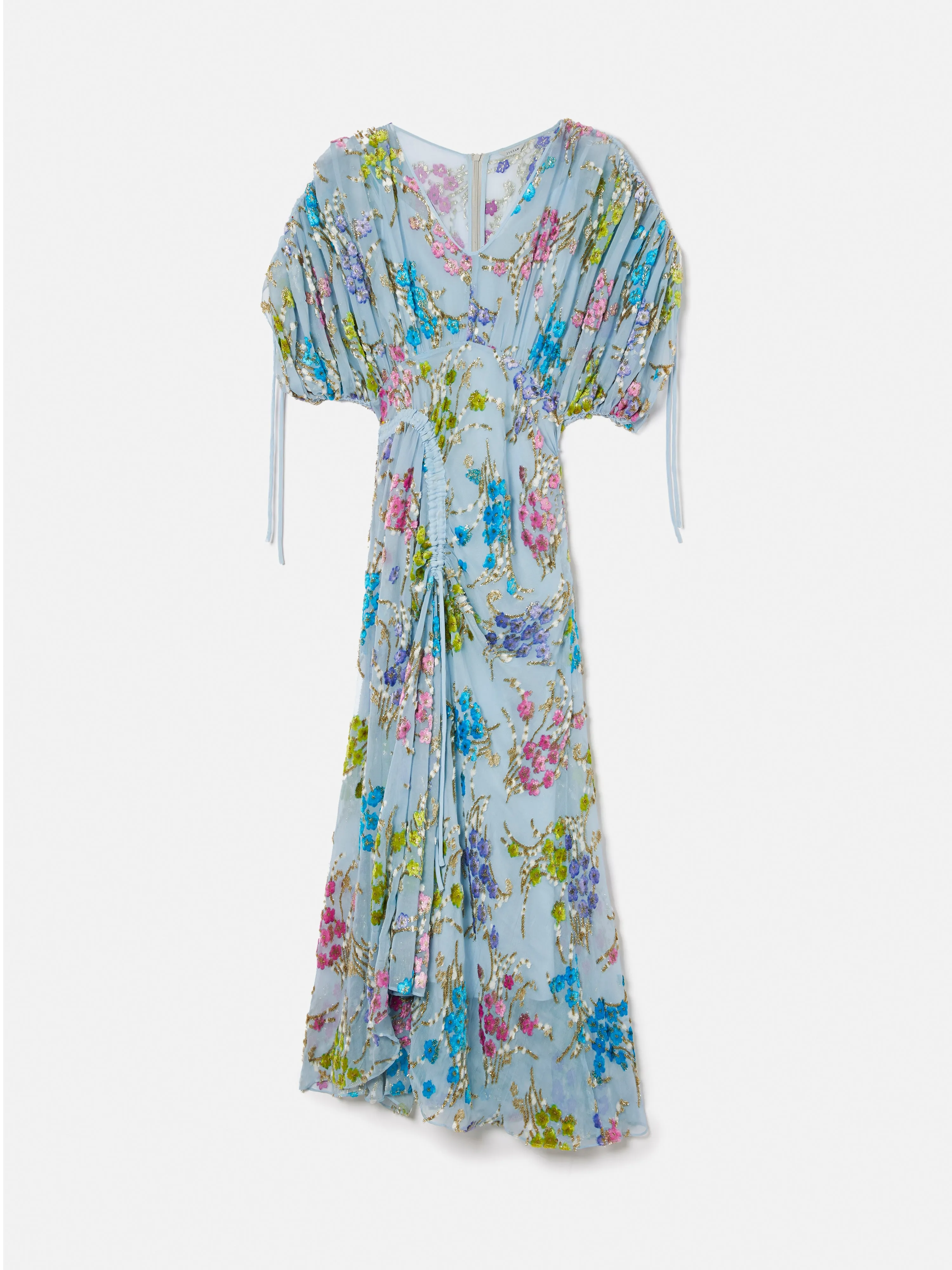 Silk Fil Coupe Metallic Maxi Dress | Blue sold by Jigsaw product image thumbnail 4