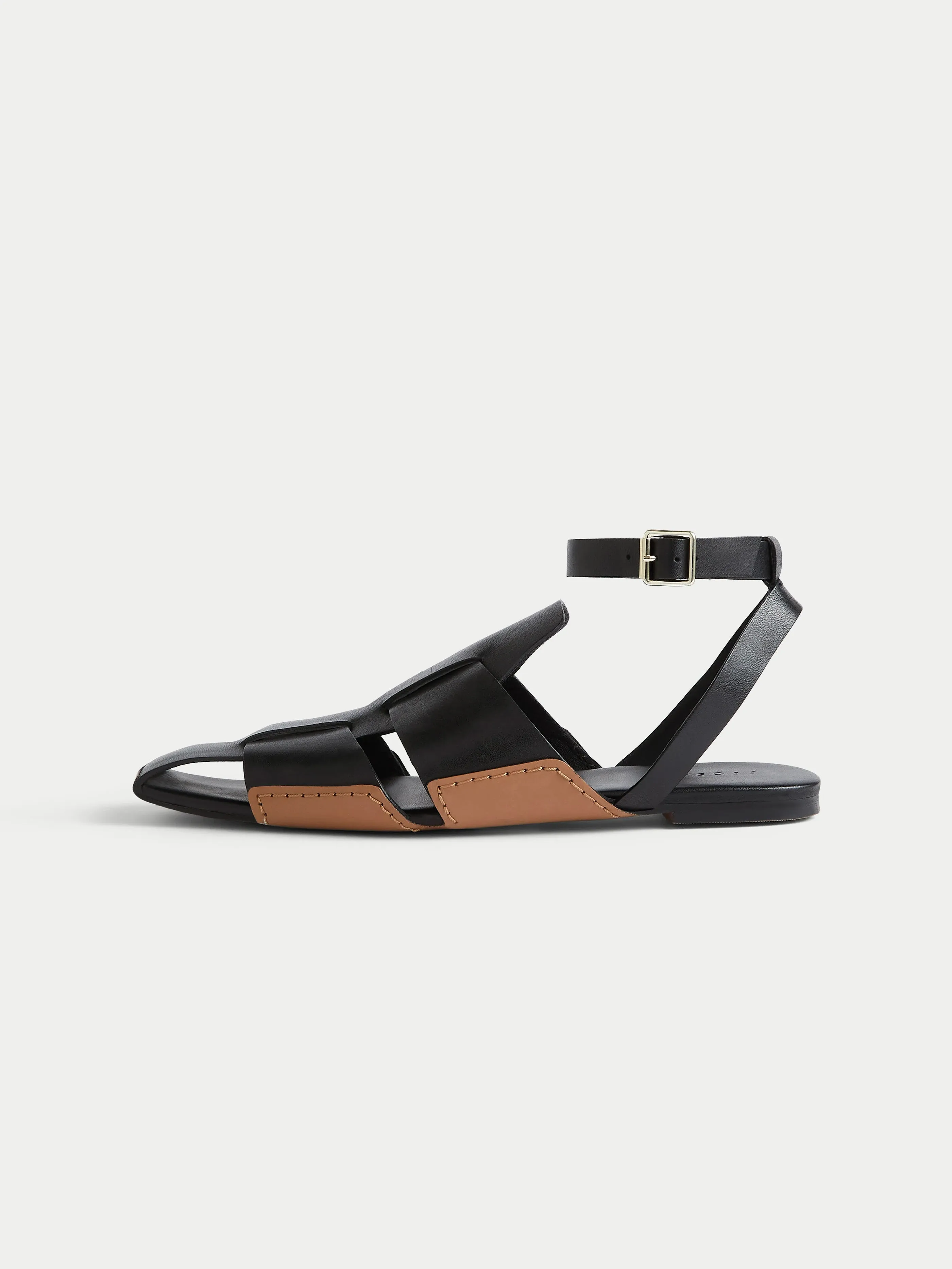 Sutton Leather Woven Sandal | Black sold by Jigsaw