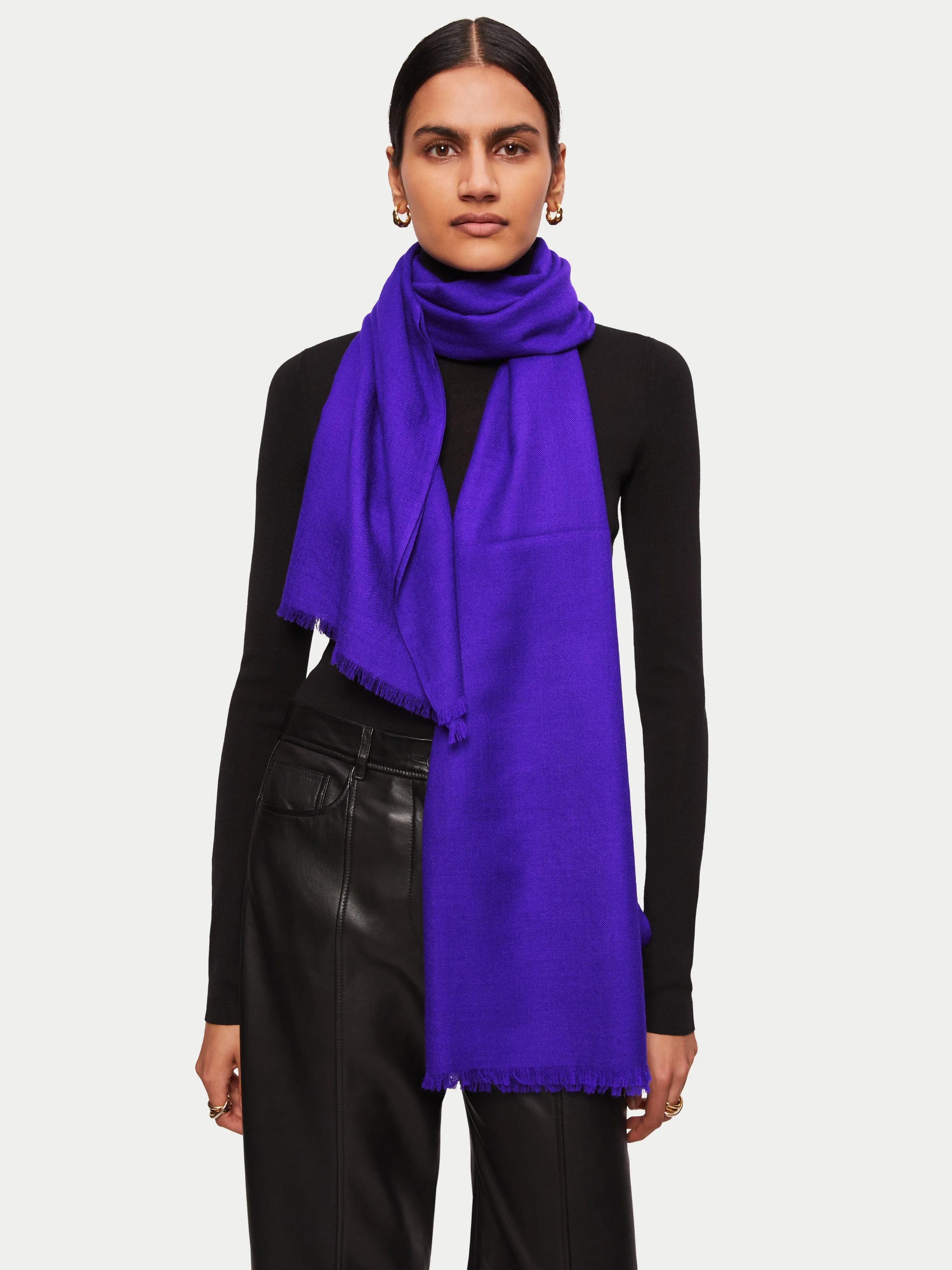 Wool Silk Pashmina | Purple sold by Jigsaw product image thumbnail 2