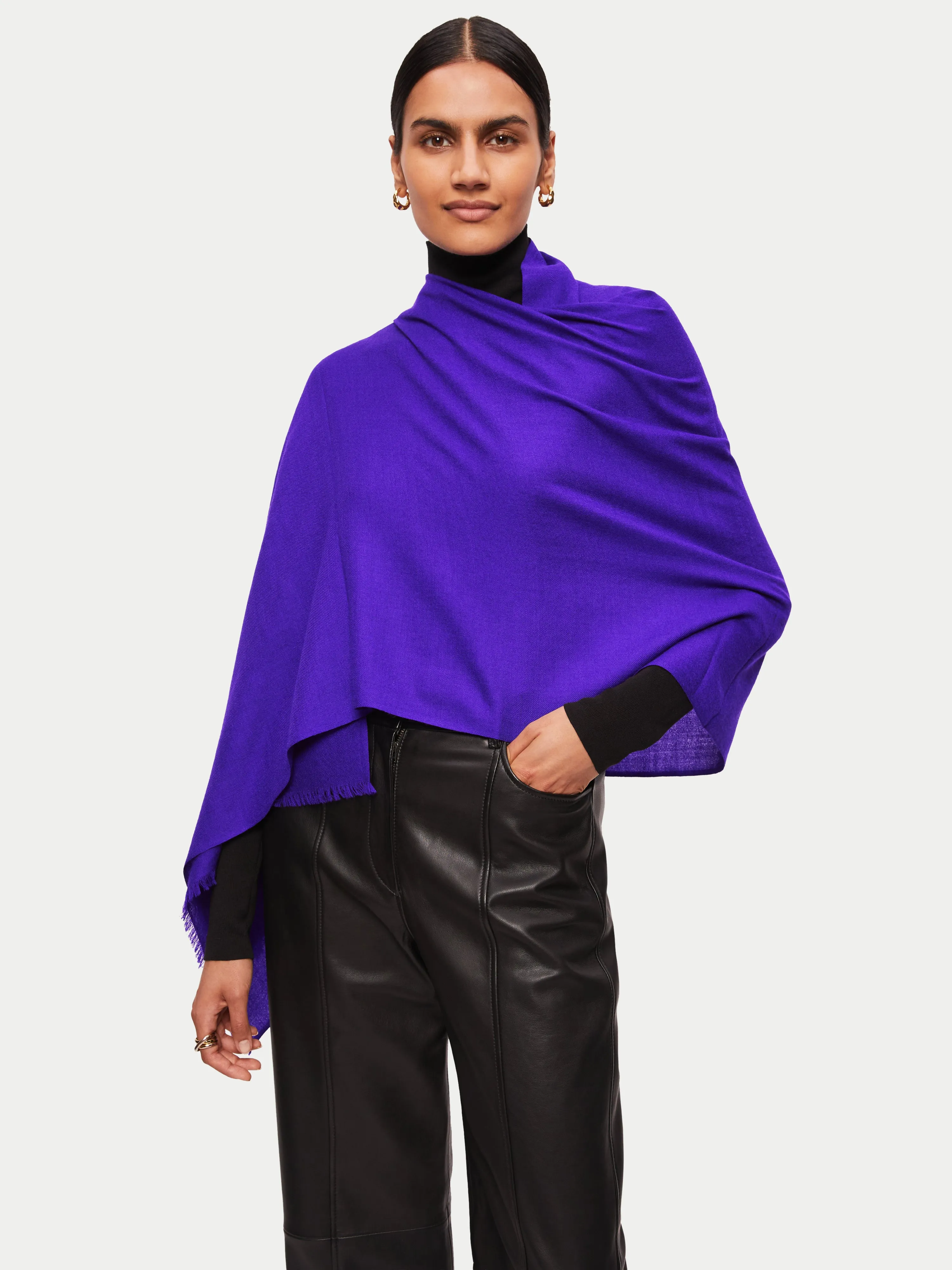 Wool Silk Pashmina | Purple sold by Jigsaw product image thumbnail 4