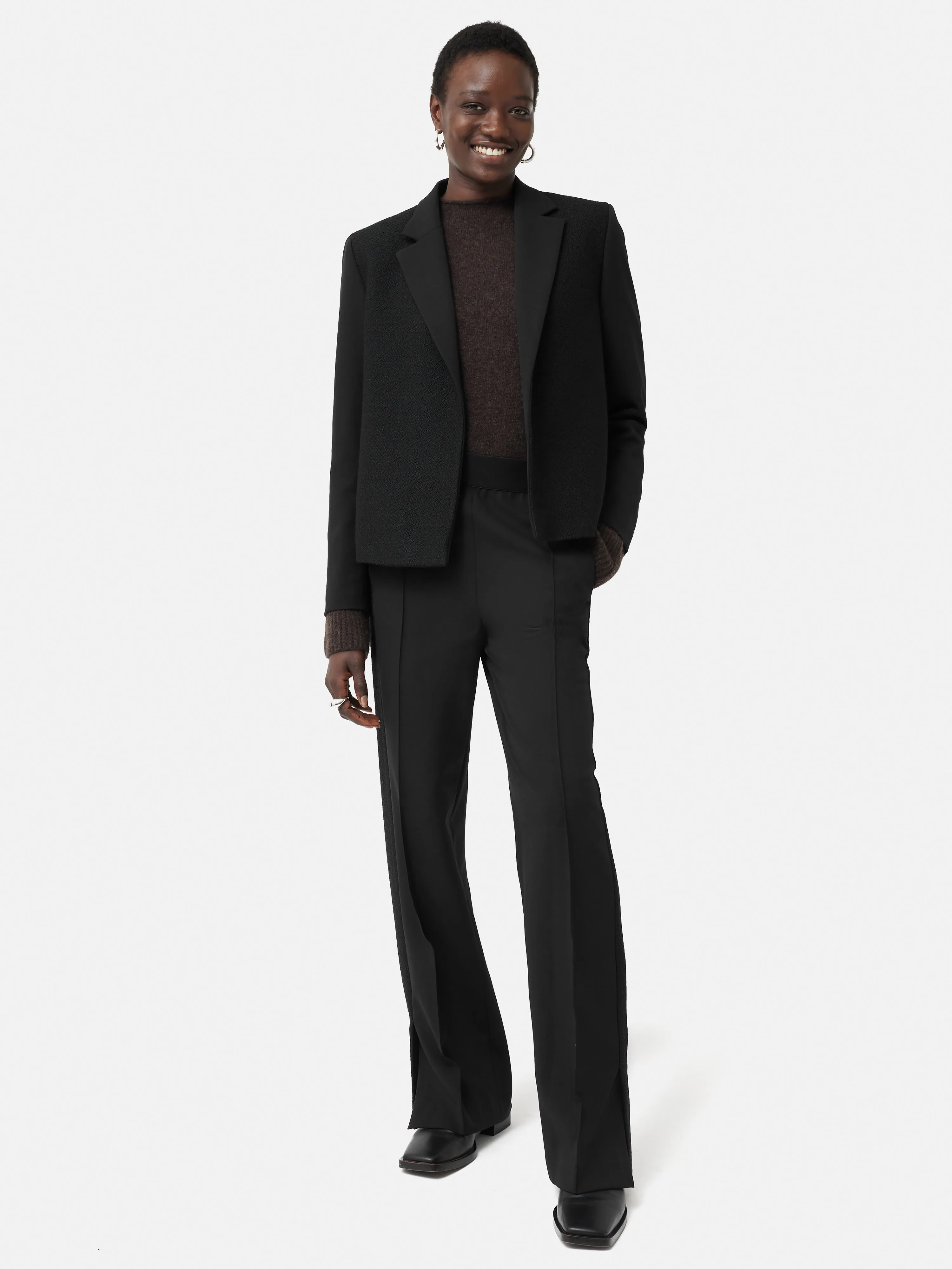 Boucle Mix Cropped Jacket | Black sold by Jigsaw product image thumbnail 2