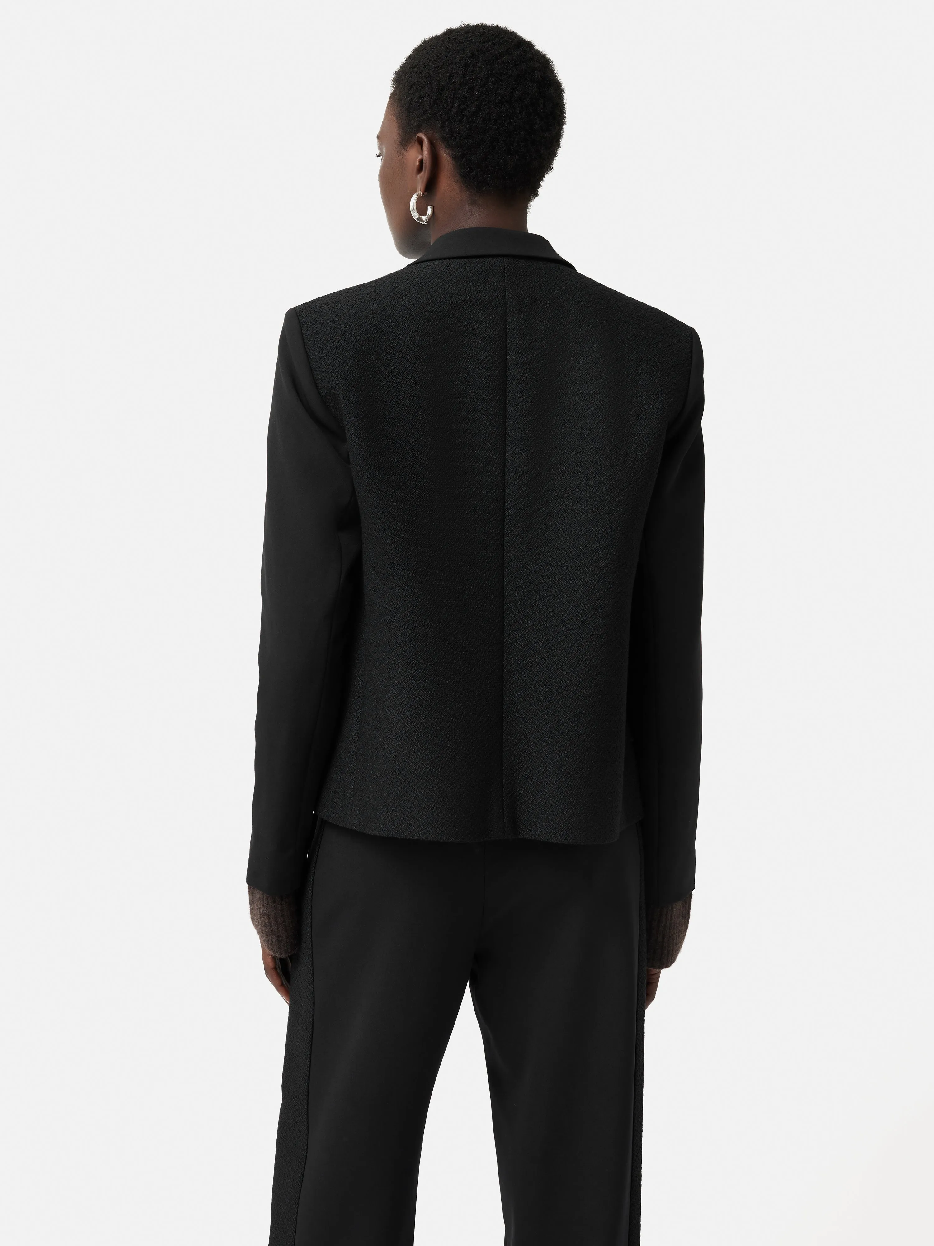 Boucle Mix Cropped Jacket | Black sold by Jigsaw product image thumbnail 5