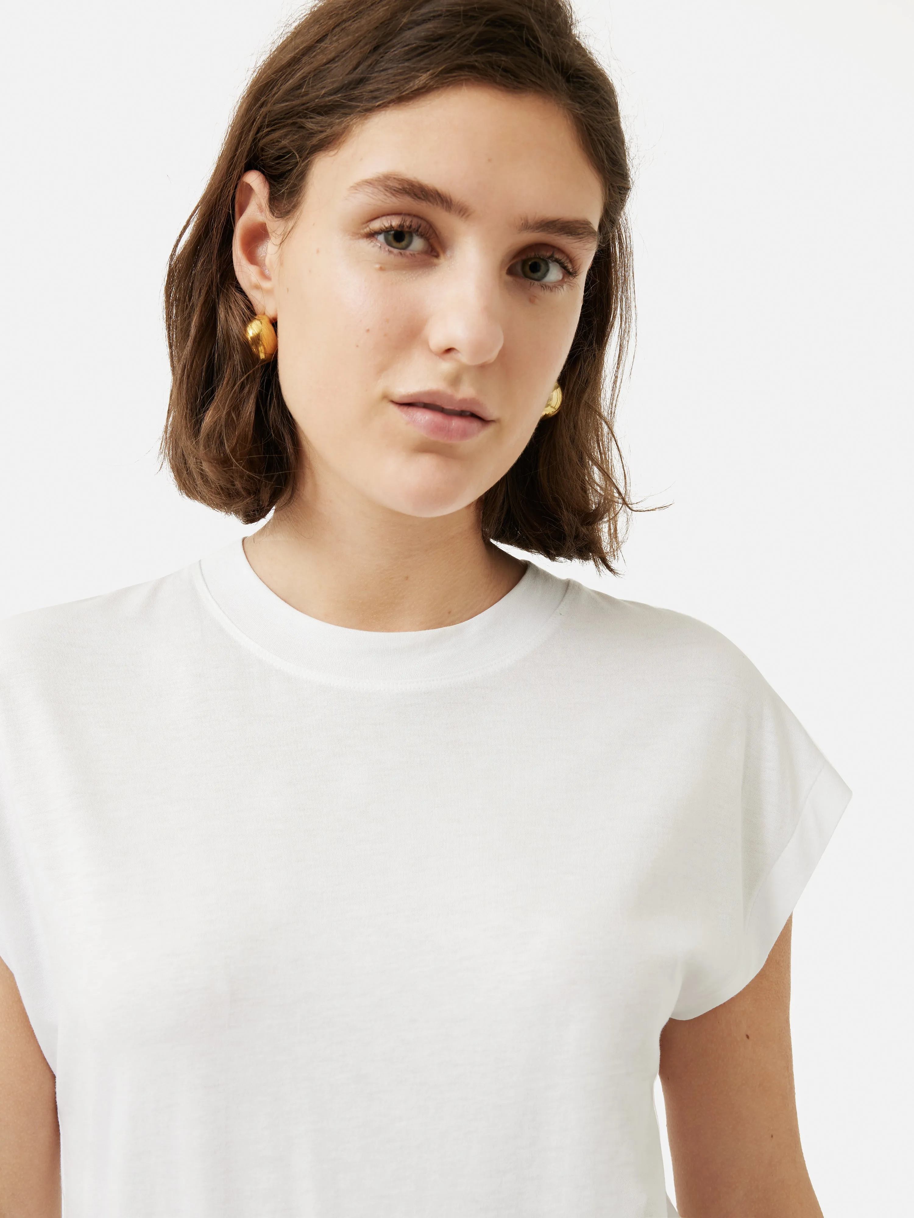 Whitney High Neck T-shirt | White sold by Jigsaw product image thumbnail 2