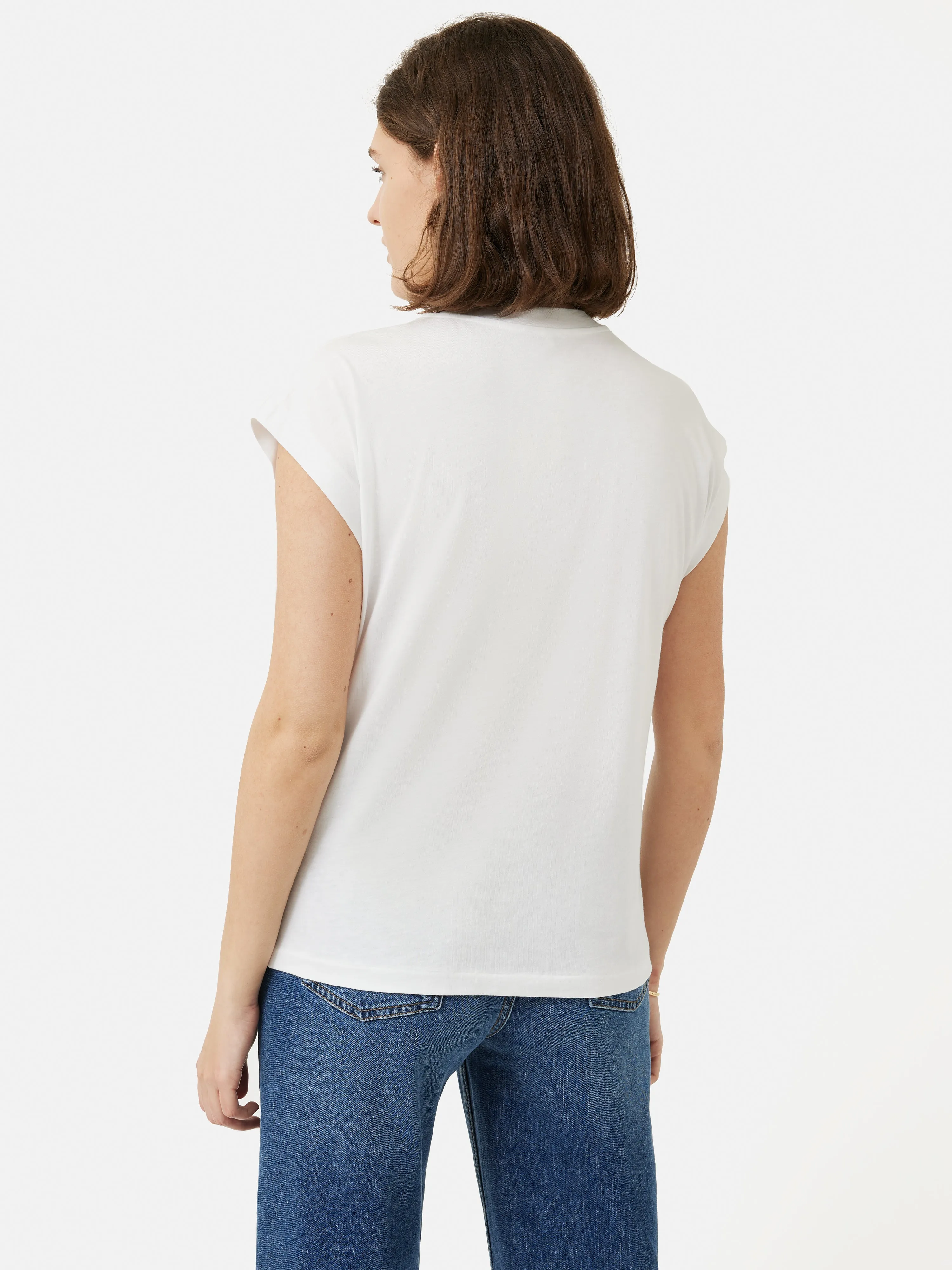 Whitney High Neck T-shirt | White sold by Jigsaw product image thumbnail 5
