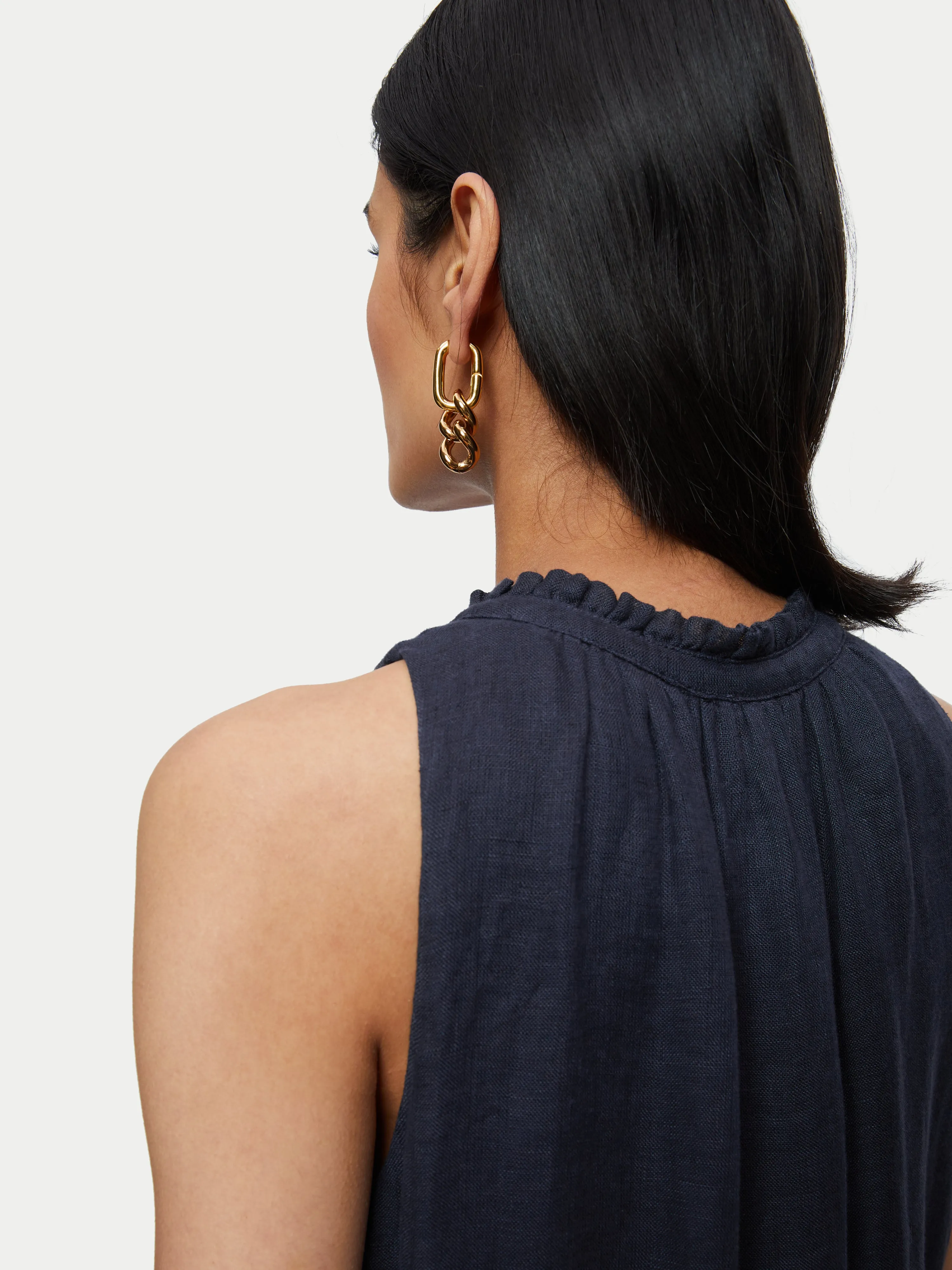 Gauze Linen Maxi Dress | Navy sold by Jigsaw product image thumbnail 3