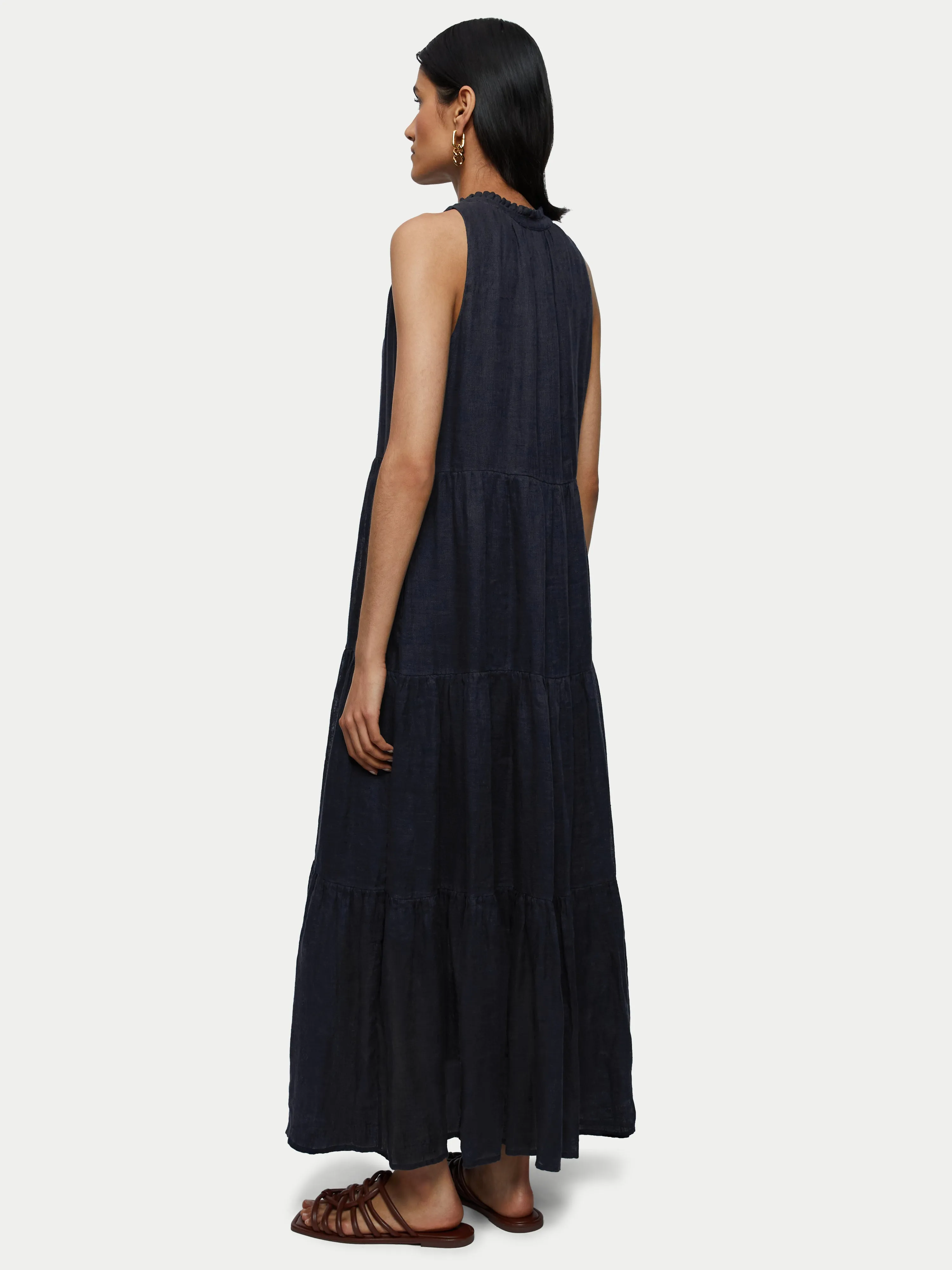 Gauze Linen Maxi Dress | Navy sold by Jigsaw product image thumbnail 5