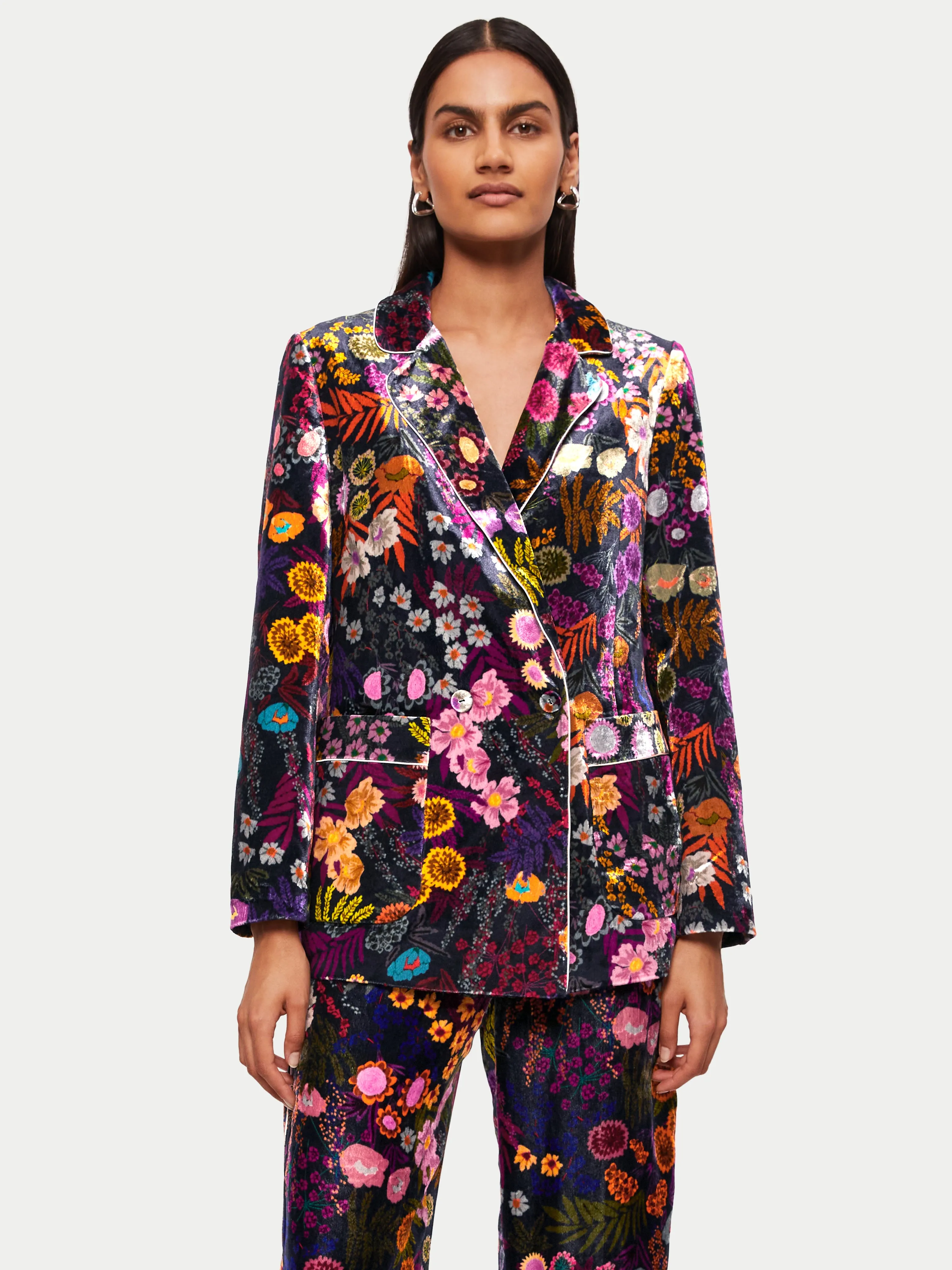 Midnight Garden Silk Blazer | Multi sold by Jigsaw