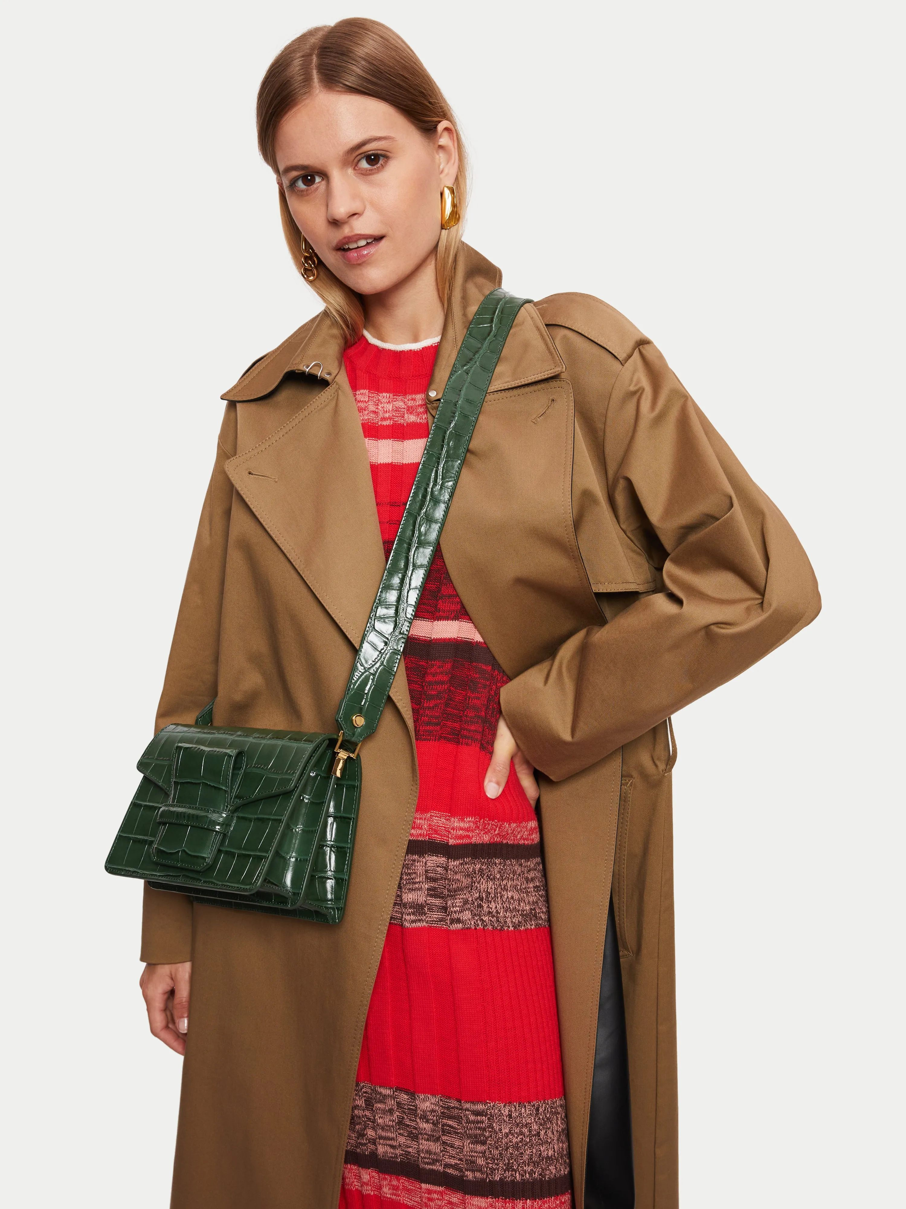 Ada Croc Crossbody Bag | Green sold by Jigsaw product image thumbnail 2