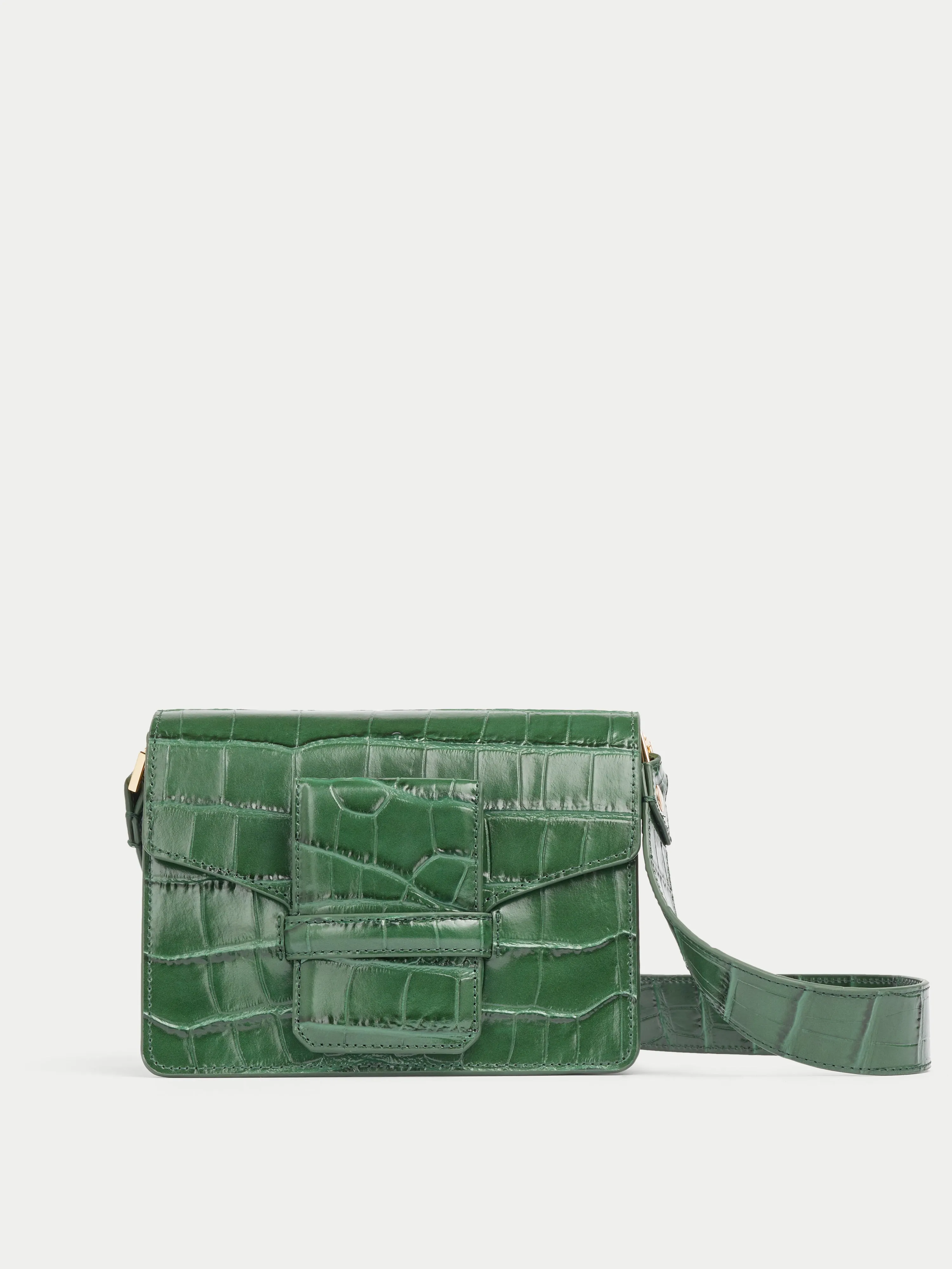 Ada Croc Crossbody Bag | Green sold by Jigsaw