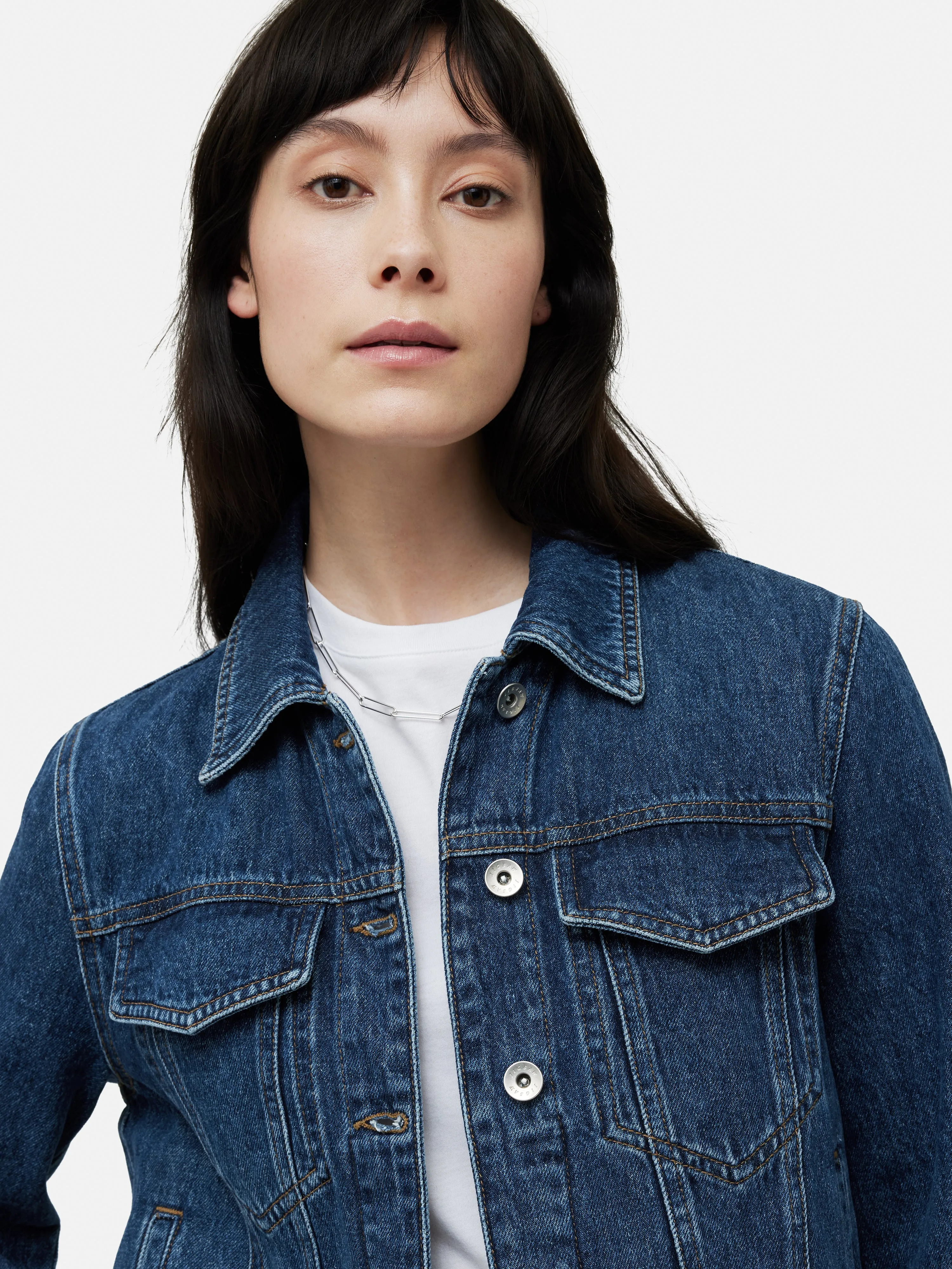 Boxy Denim Trucker Jacket | Vintage Mid Blue sold by Jigsaw product image thumbnail 2